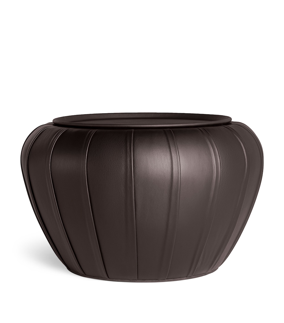 Poltrona Frau Leather Esedra Storage Stool Il Bruno Havana