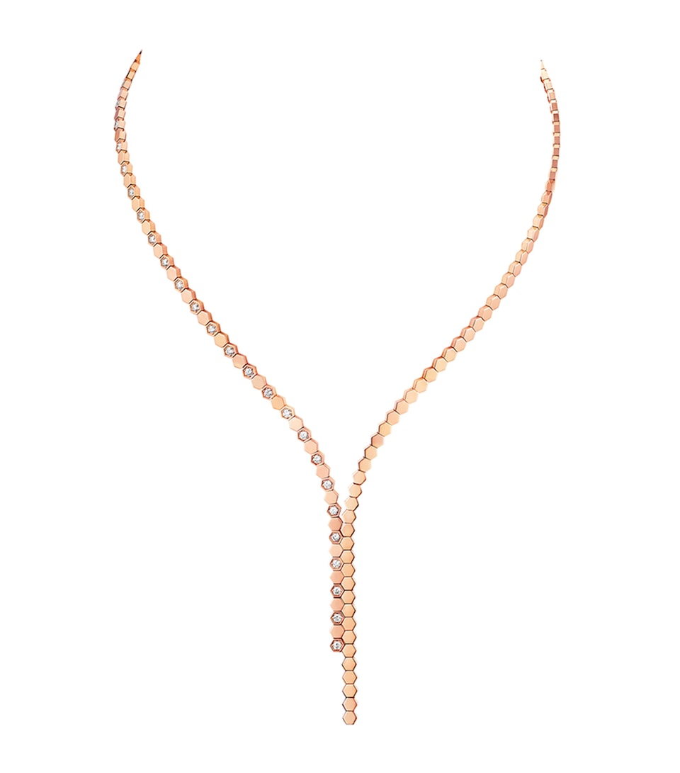 Chaumet Rose Gold and Diamond Bee de Chaumet Asymmetric Necklace Pink Gold
