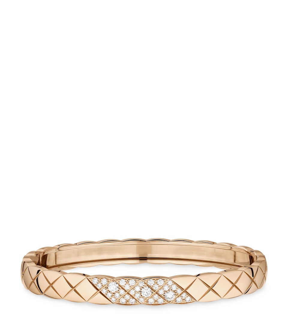 Beige Gold and Diamond Coco Crush Bangle