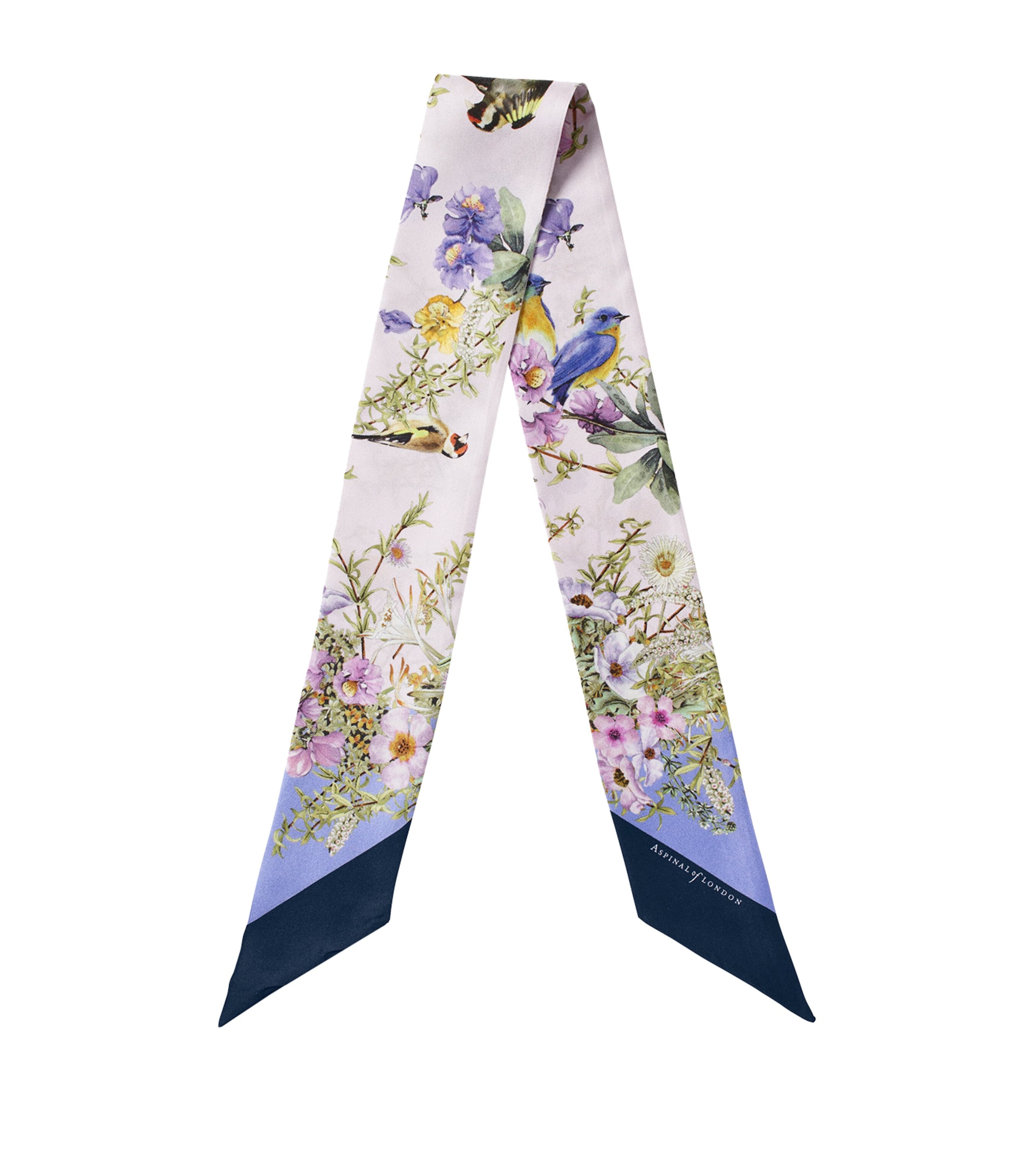 Aspinal Of London Silk Edwardian Garden Twilly Capri Blue