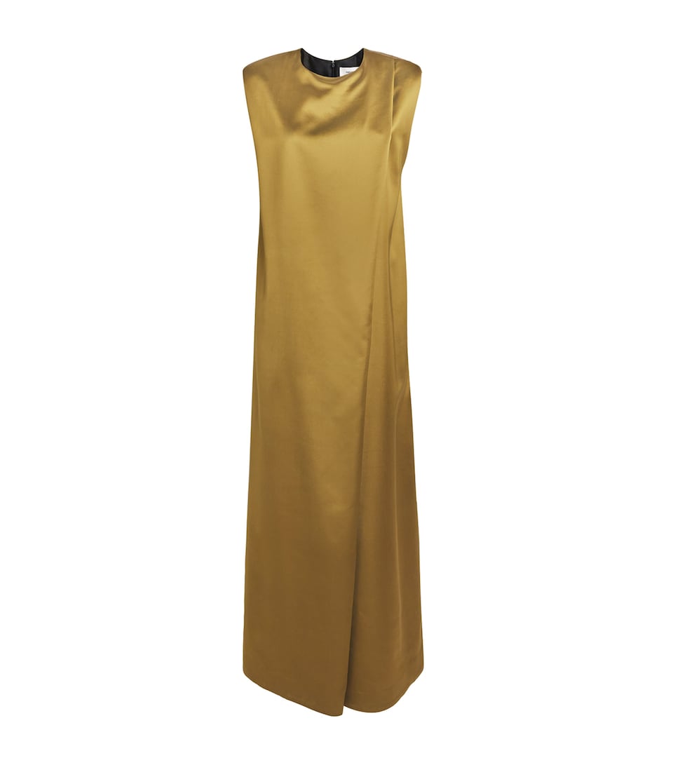 Wool-Blend Satin Maxi Dress