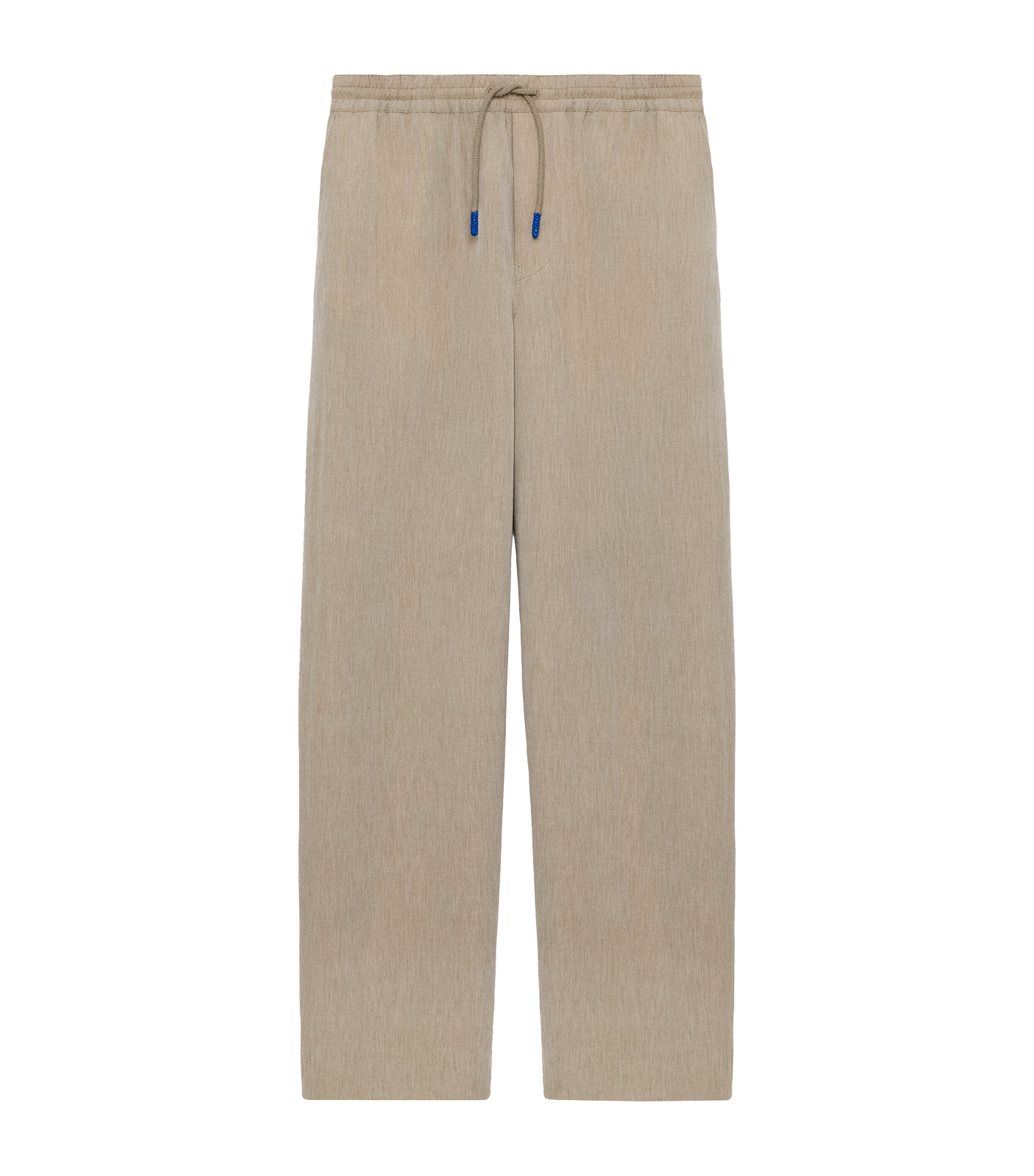 LOEWE Mens Wool-Cotton Drawstring Trousers Beige