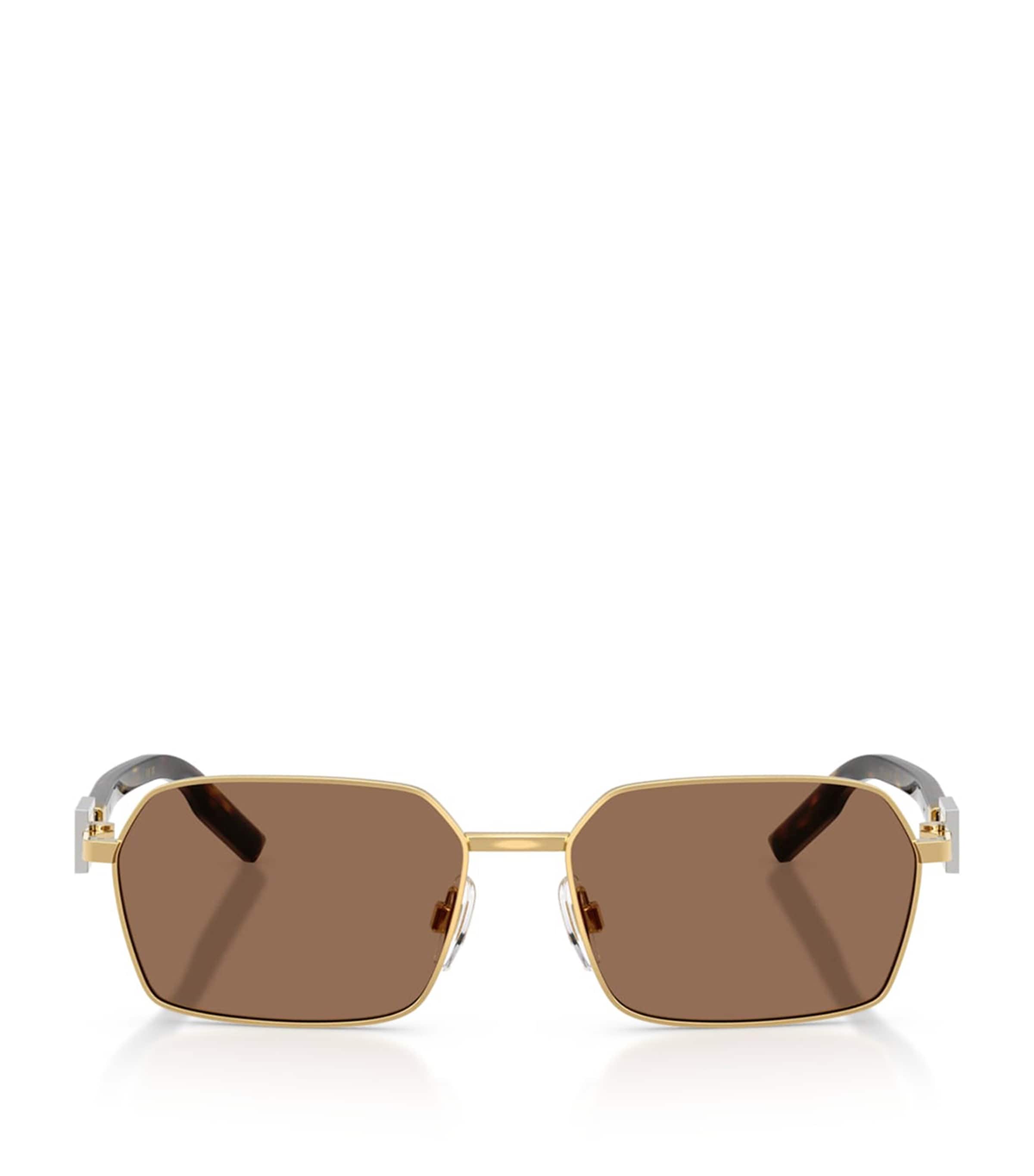 Wire-Frame Rectangular Sunglasses