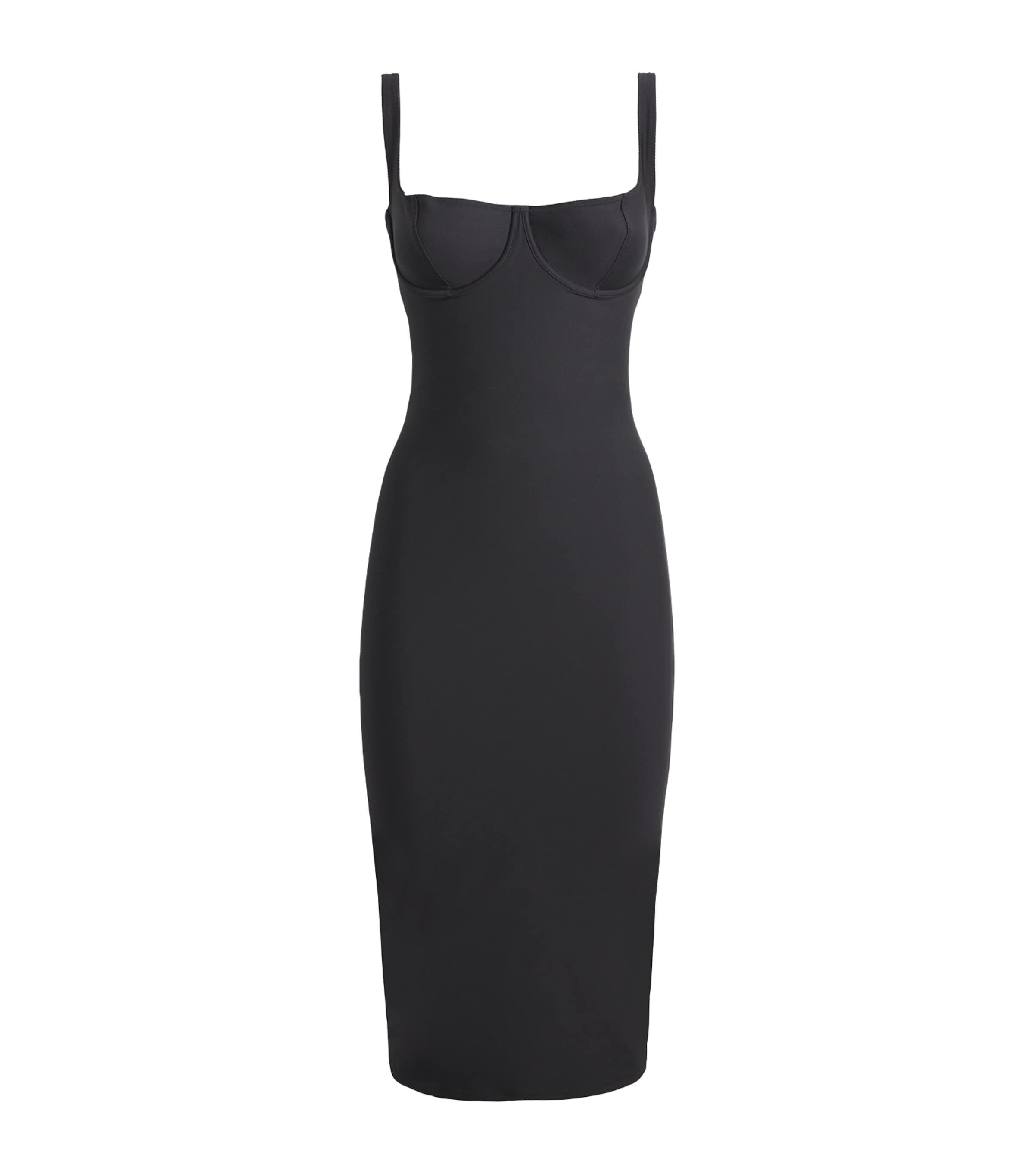 Skims Womens Body Midi Dress Onyx