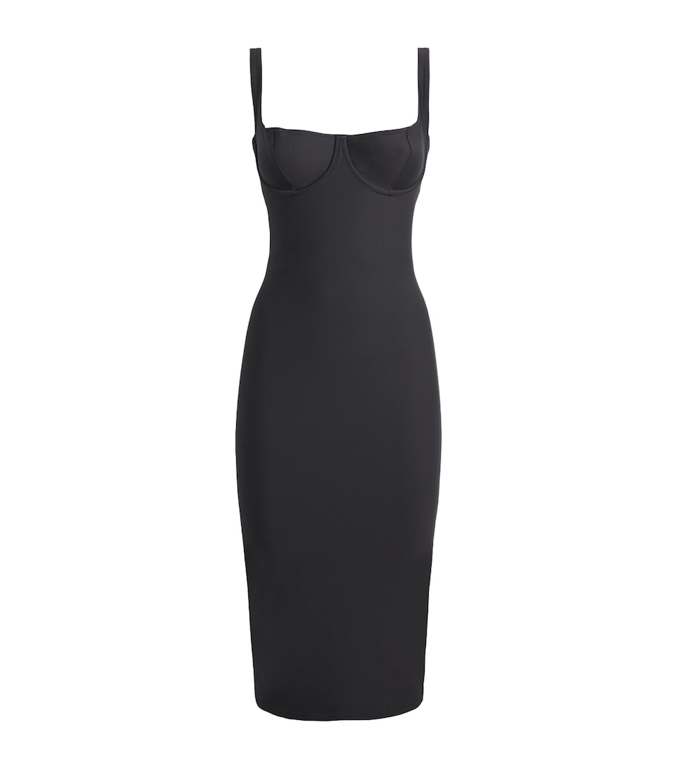 Skims Womens Body Midi Dress Onyx