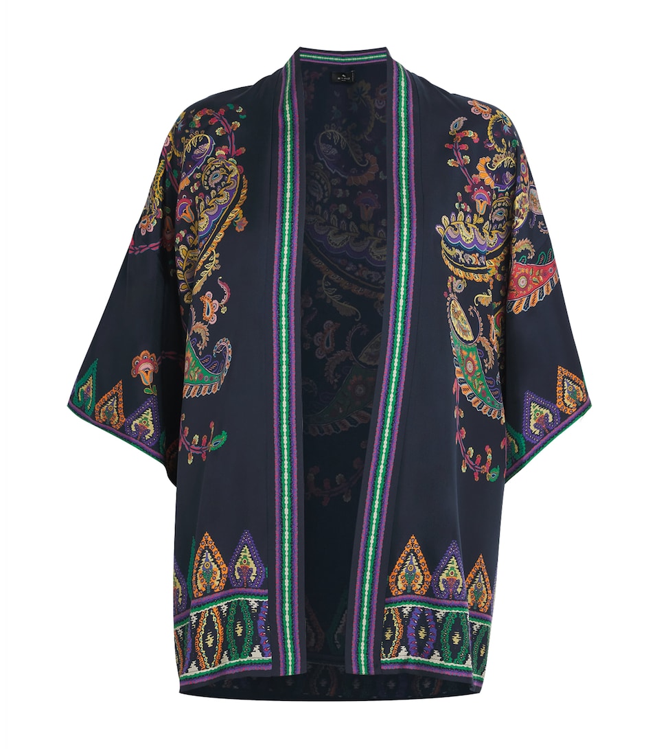 Etro Womens Silk Paisley Kesa Jacket Prnt On Bl Bse