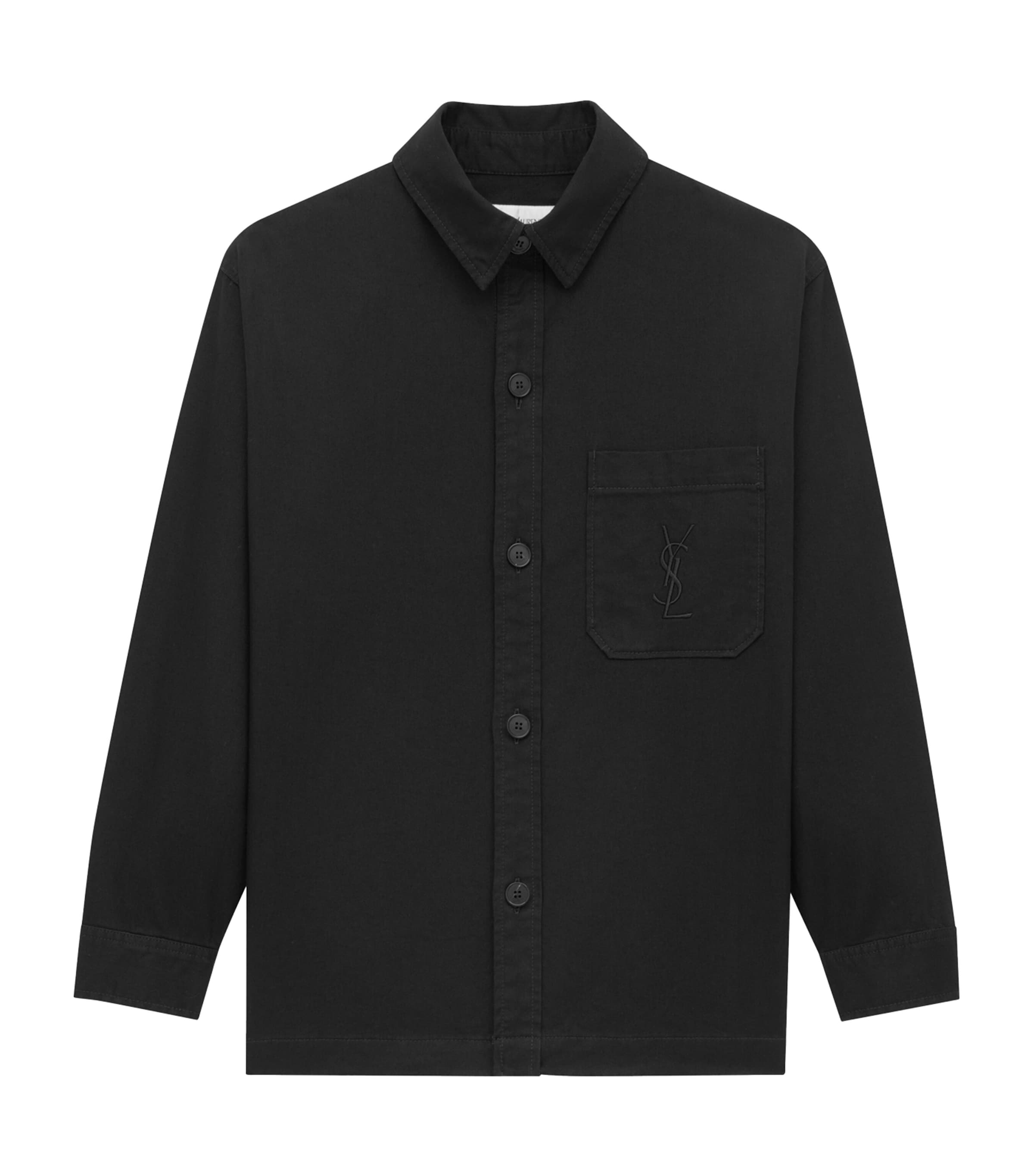 Saint Laurent Mens Cotton-Linen Cassandre Overshirt