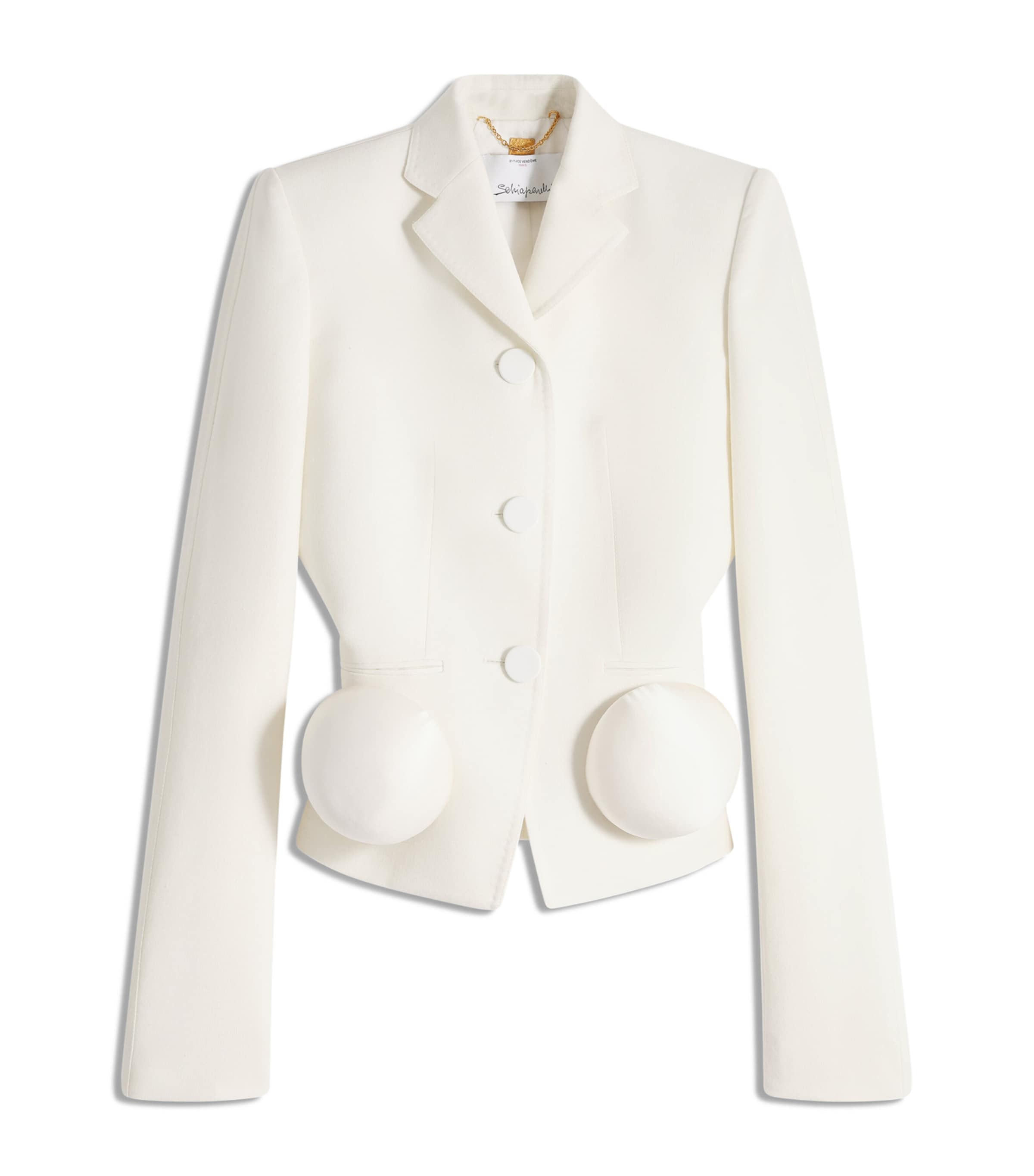 Schiaparelli Womens Embellished Elsa Jacket White