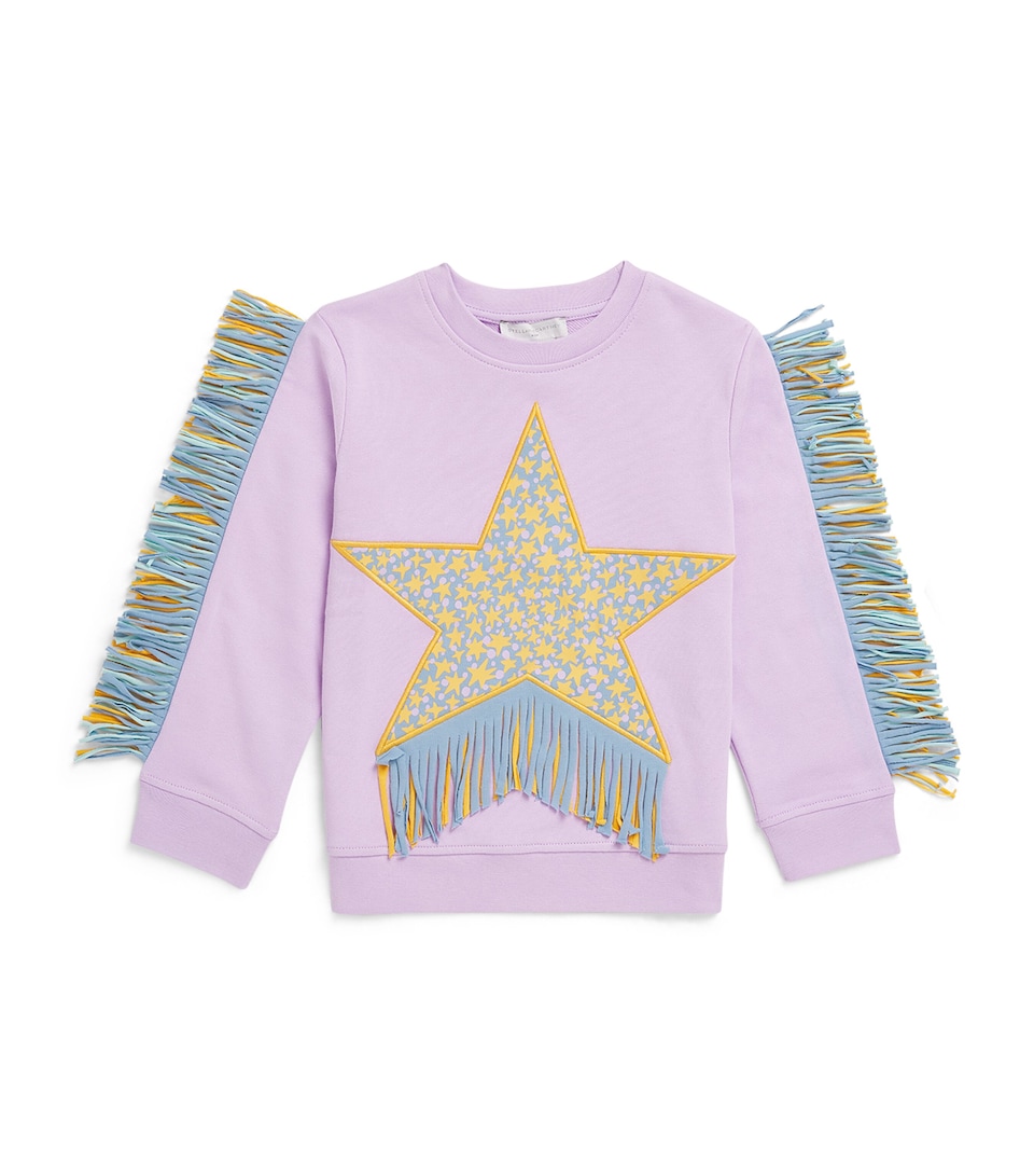 Stella McCartney Kids Organic Cotton Fringed Star Sweatshirt (2-14+ Years)