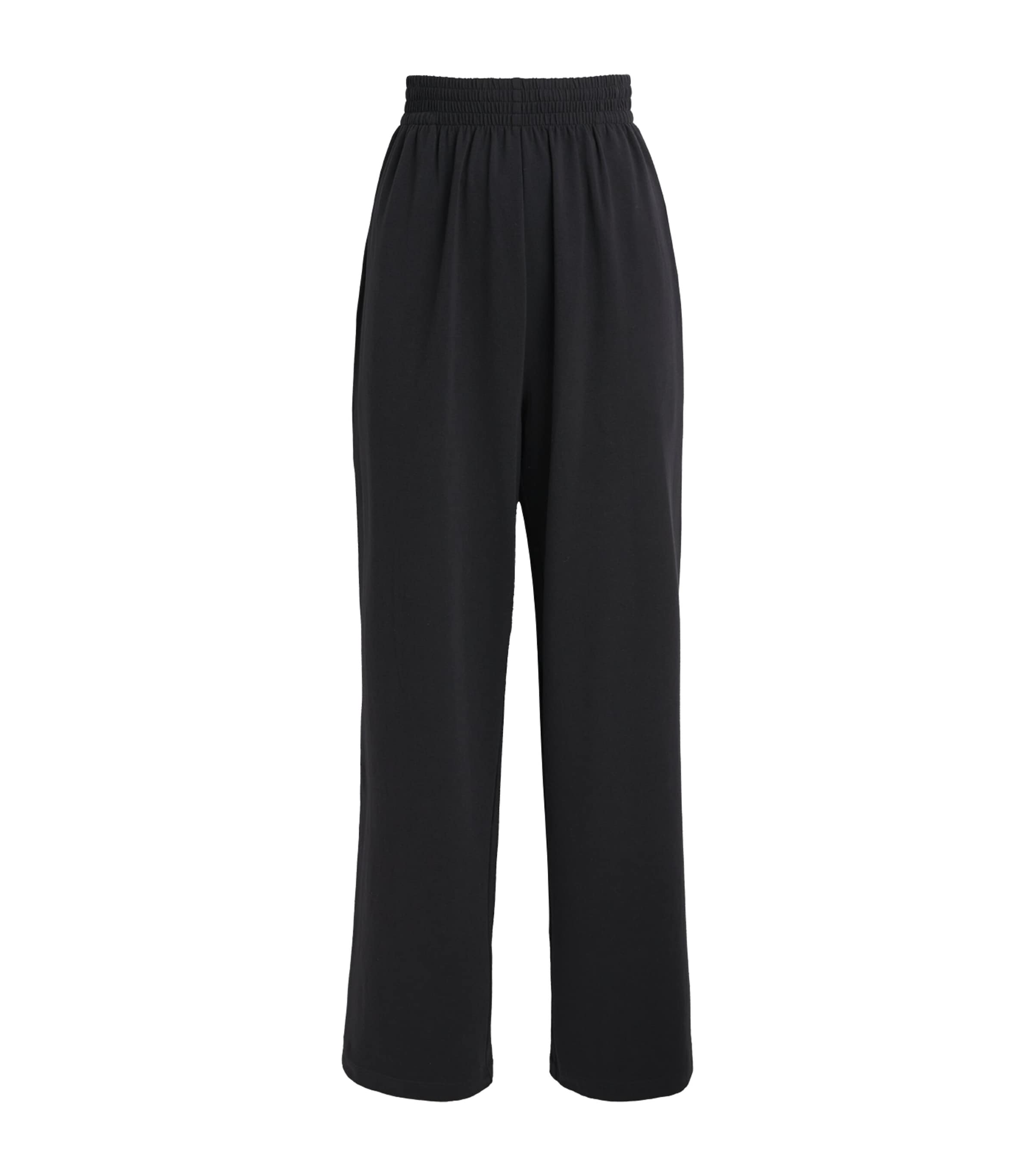 Skims Womens Stretch-Cotton Wide-Leg Sweatpants Soot