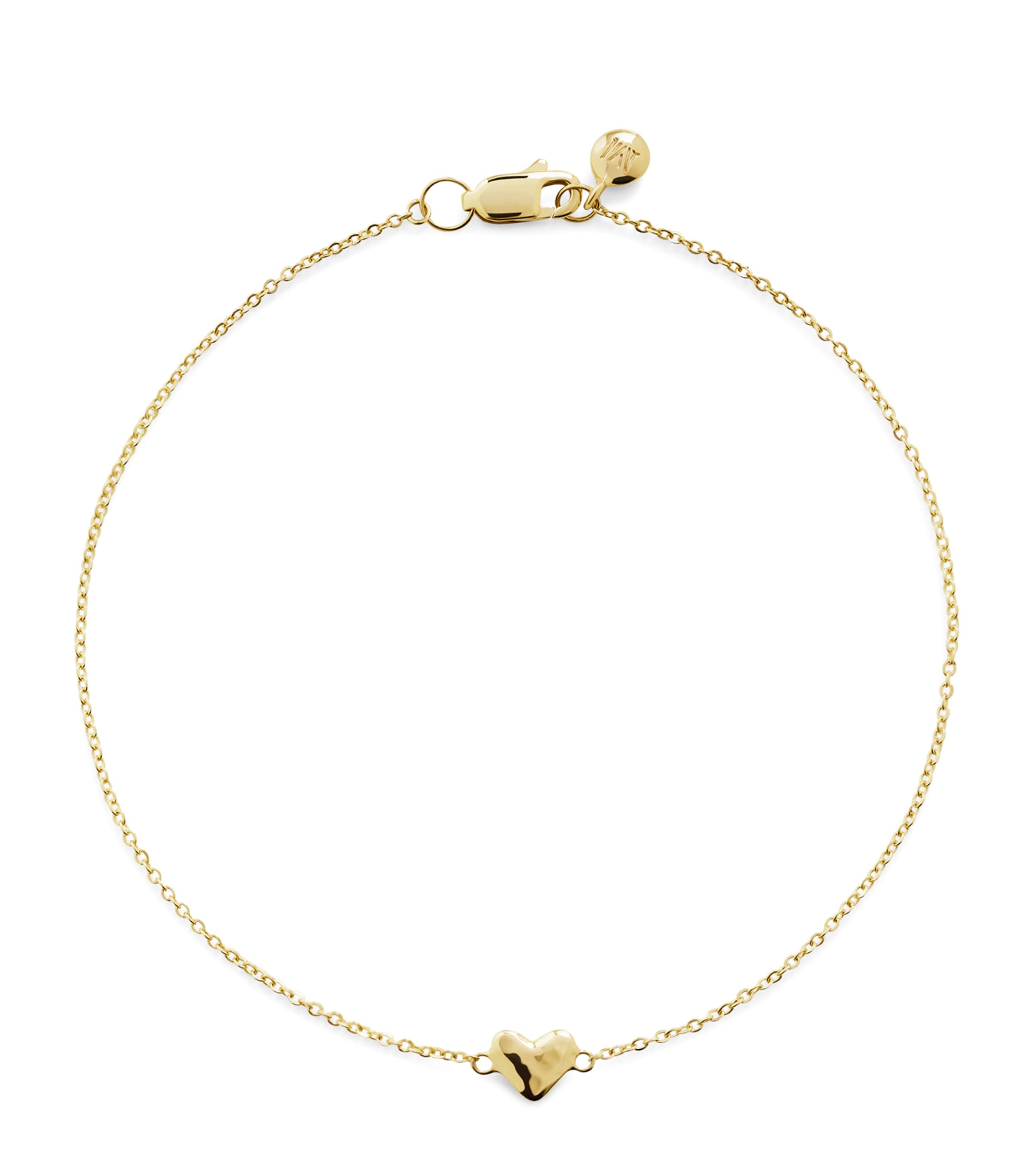 Monica Vinader Yellow Gold Mini Heart Chain Bracelet Gold