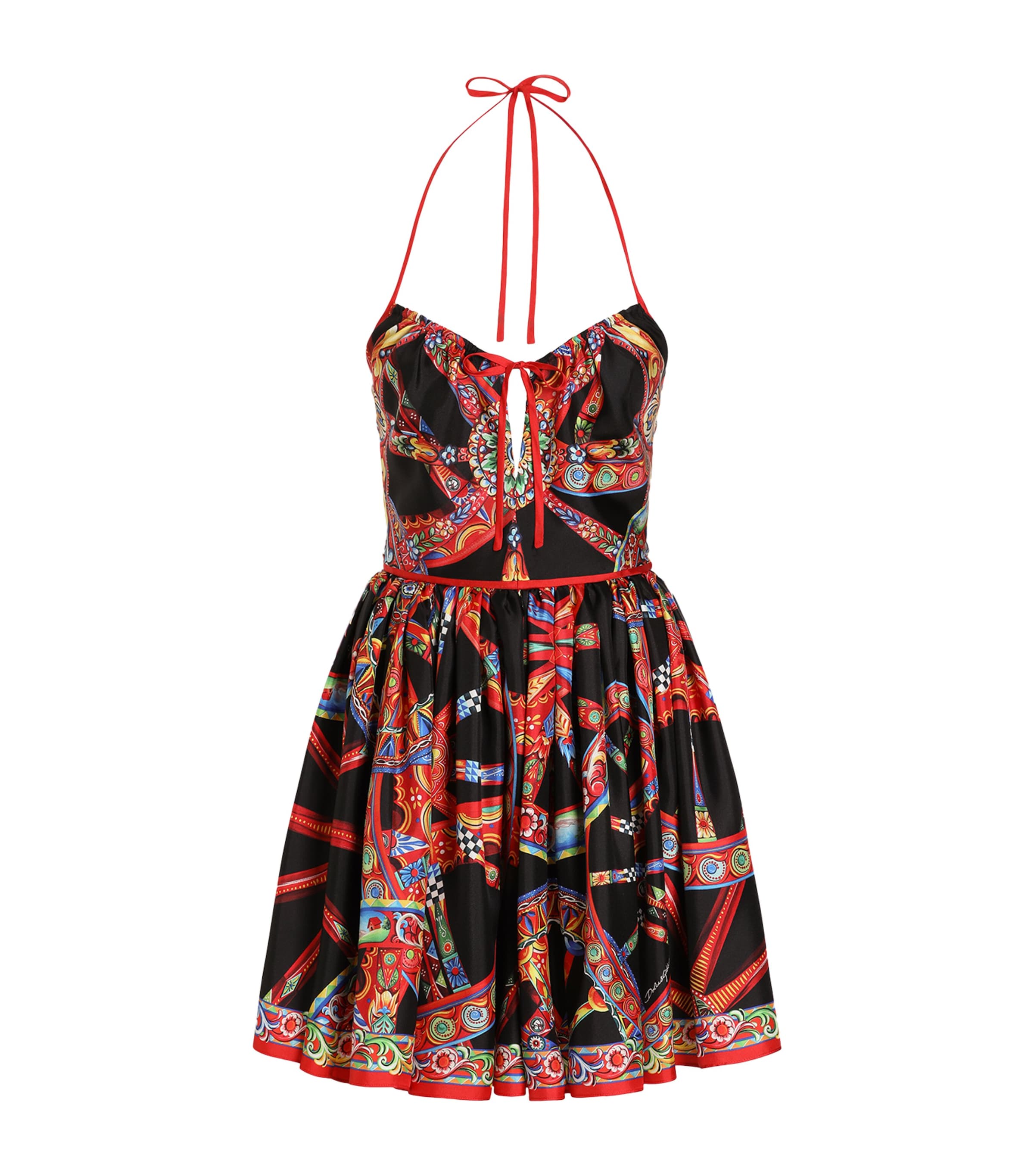 Dolce&Gabbana Womens Silk Carretto Mini Dress Combined Col