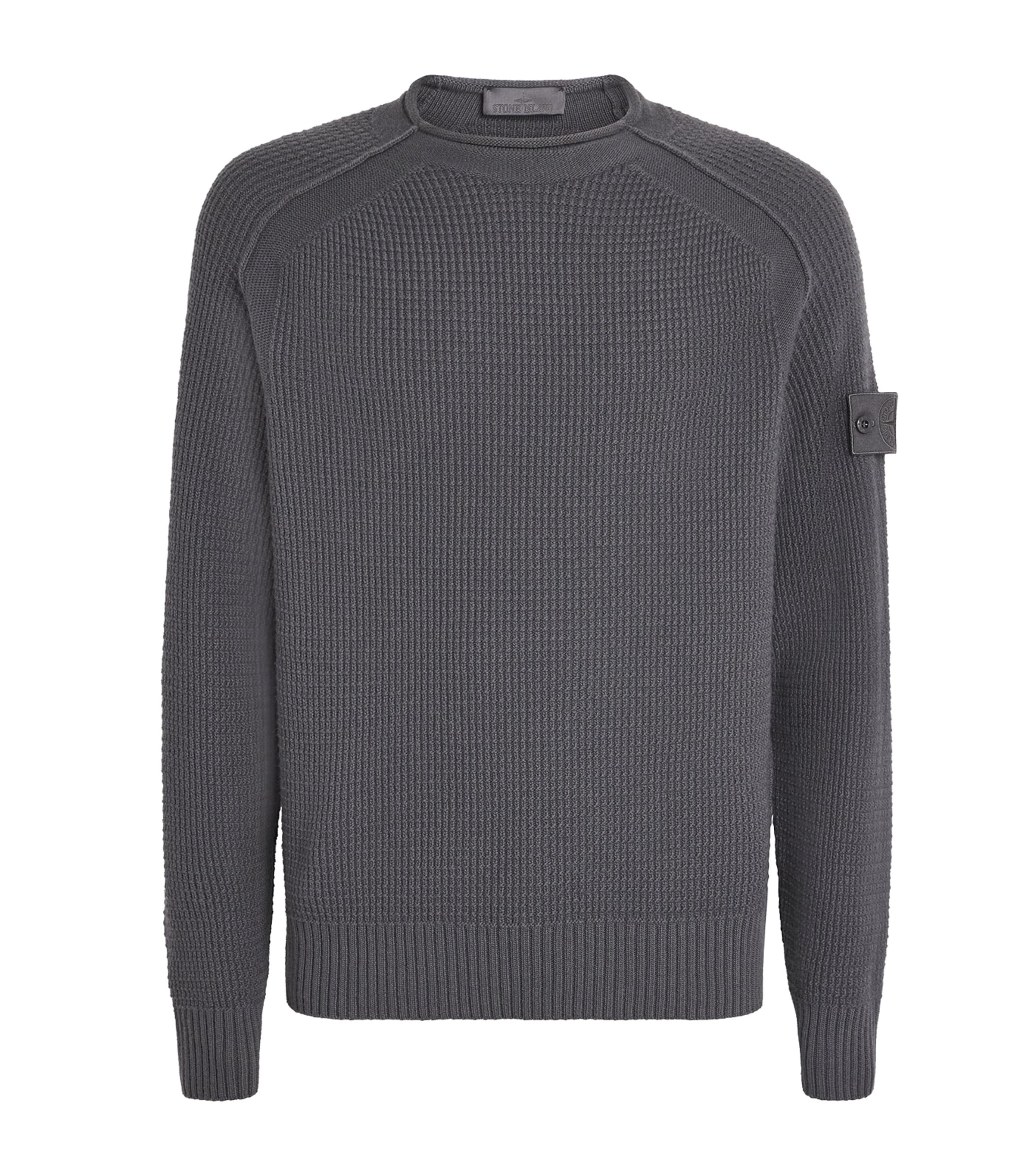 STONE  GHOST PEACE カシミヤ　セーター　Mサイズ Stone Island Grey GHOST PIECE Cashmere Crew-Neck Sweater | Harrods US