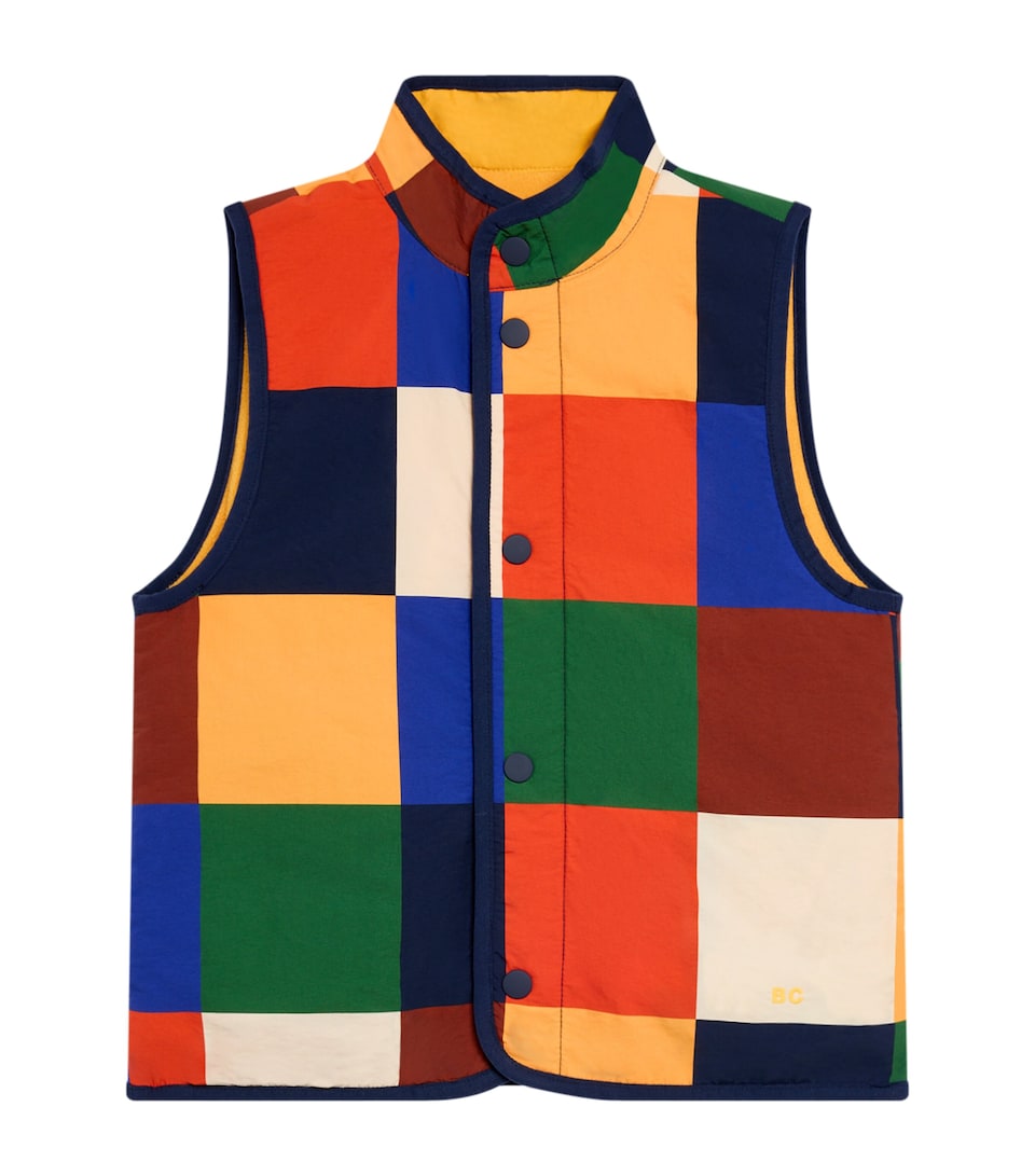 Multicoloured Tiles Reversible Gilet (2-13 Years)