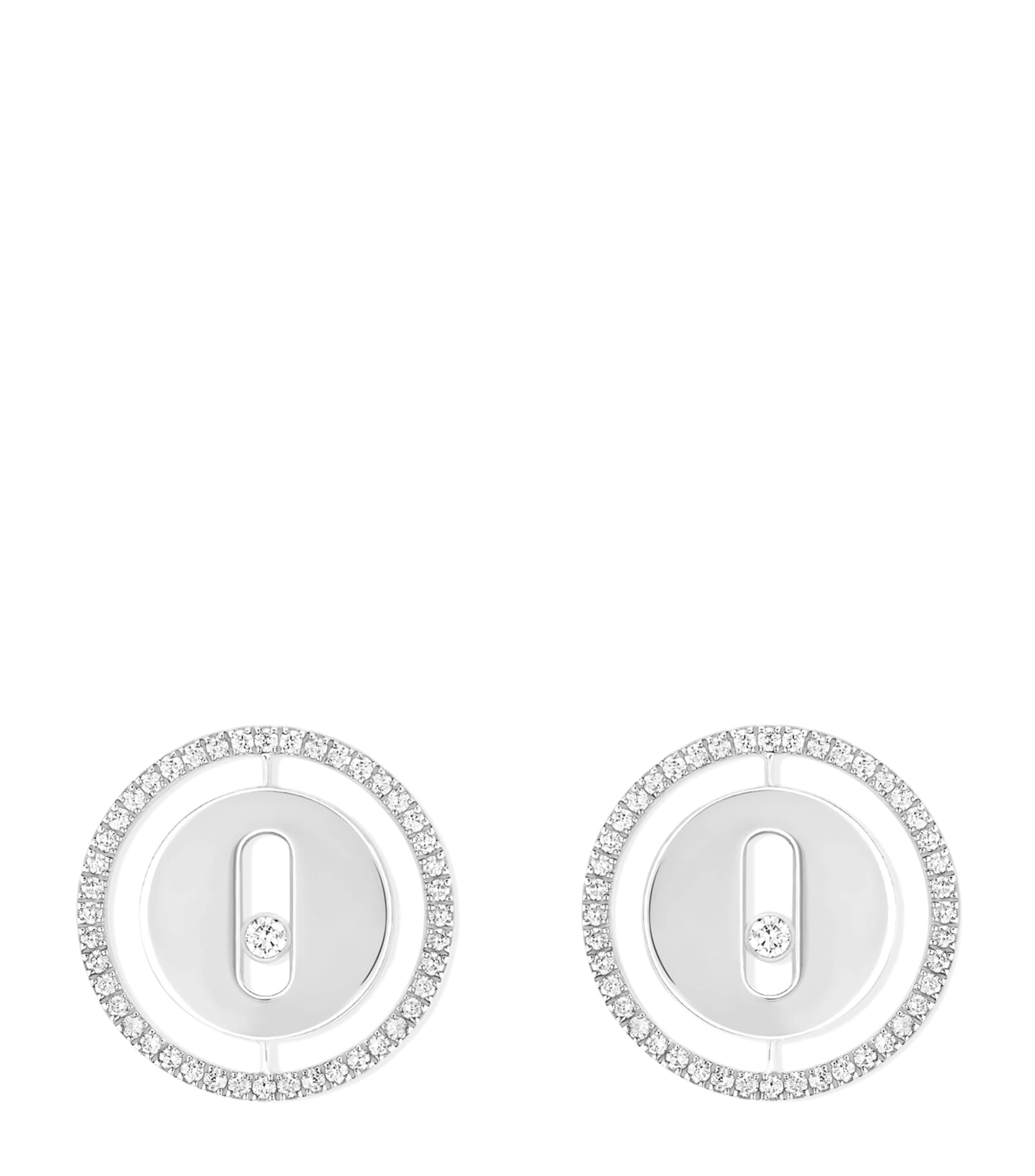 White Gold and Diamond Lucky Move Earrings