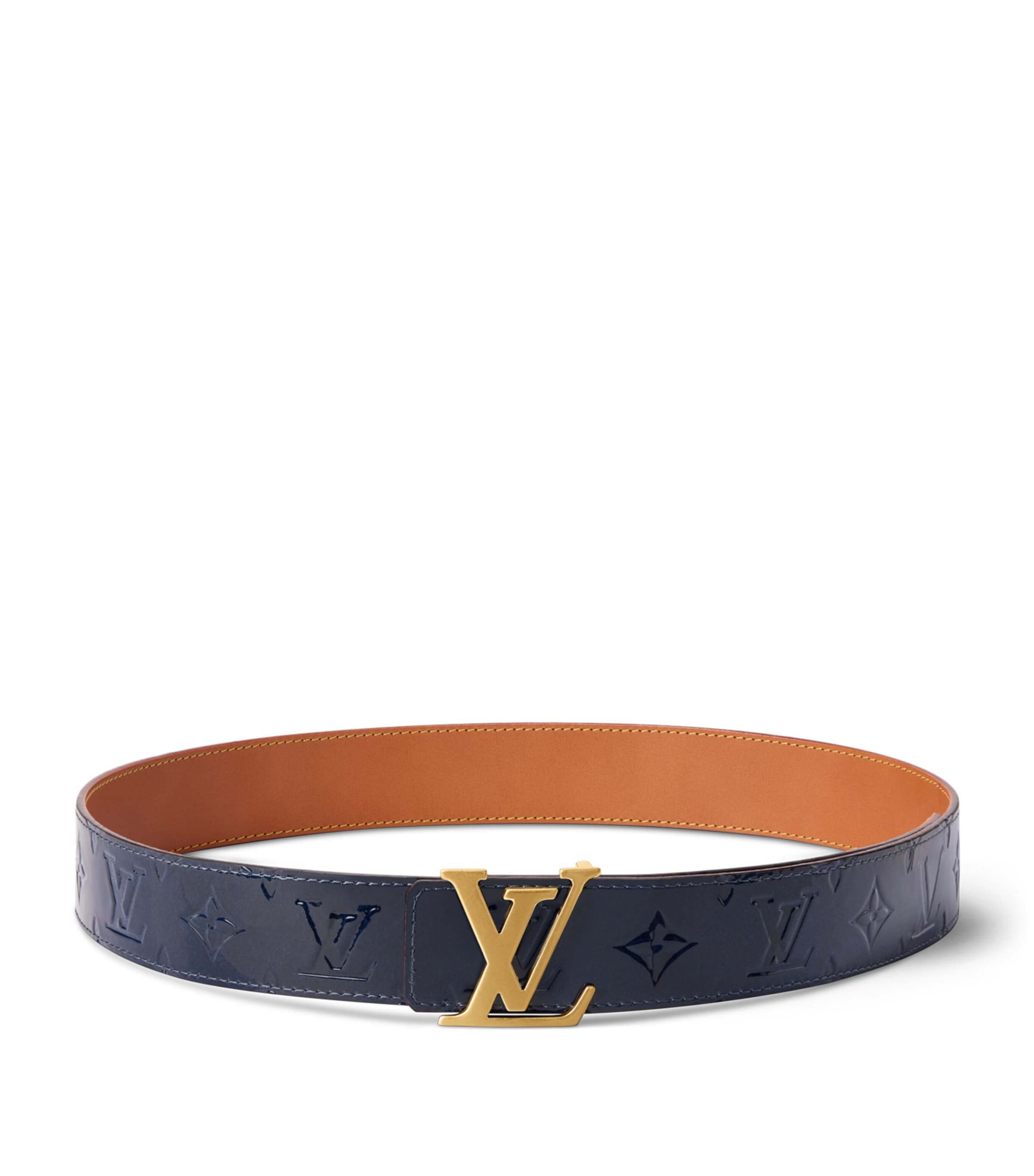 LOUIS VUITTON Leather Reversible LV Initiales Monogram Belt