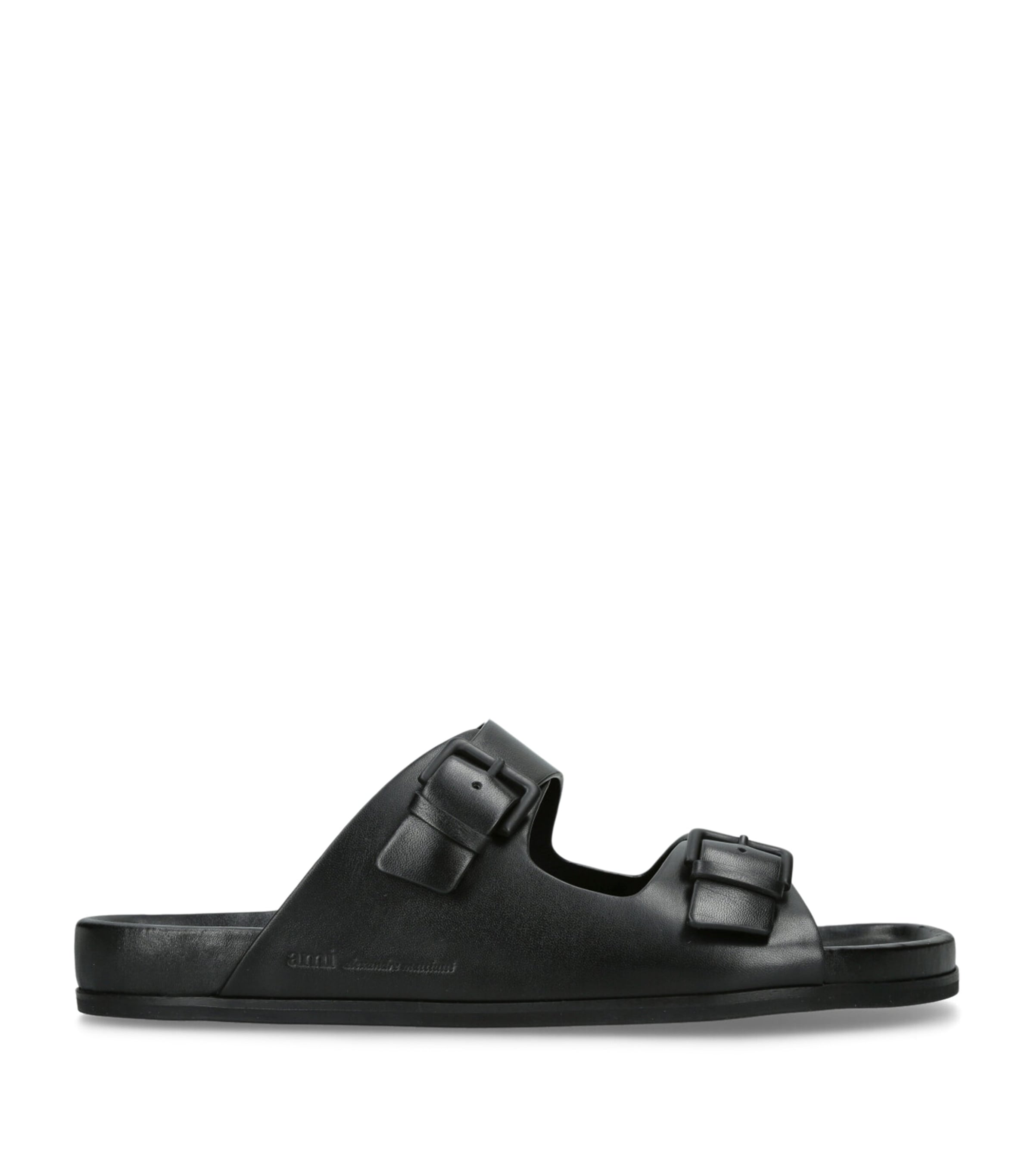 Bodegas del Palacio de Fefiñanes Leather Double Buckle Sandals Black