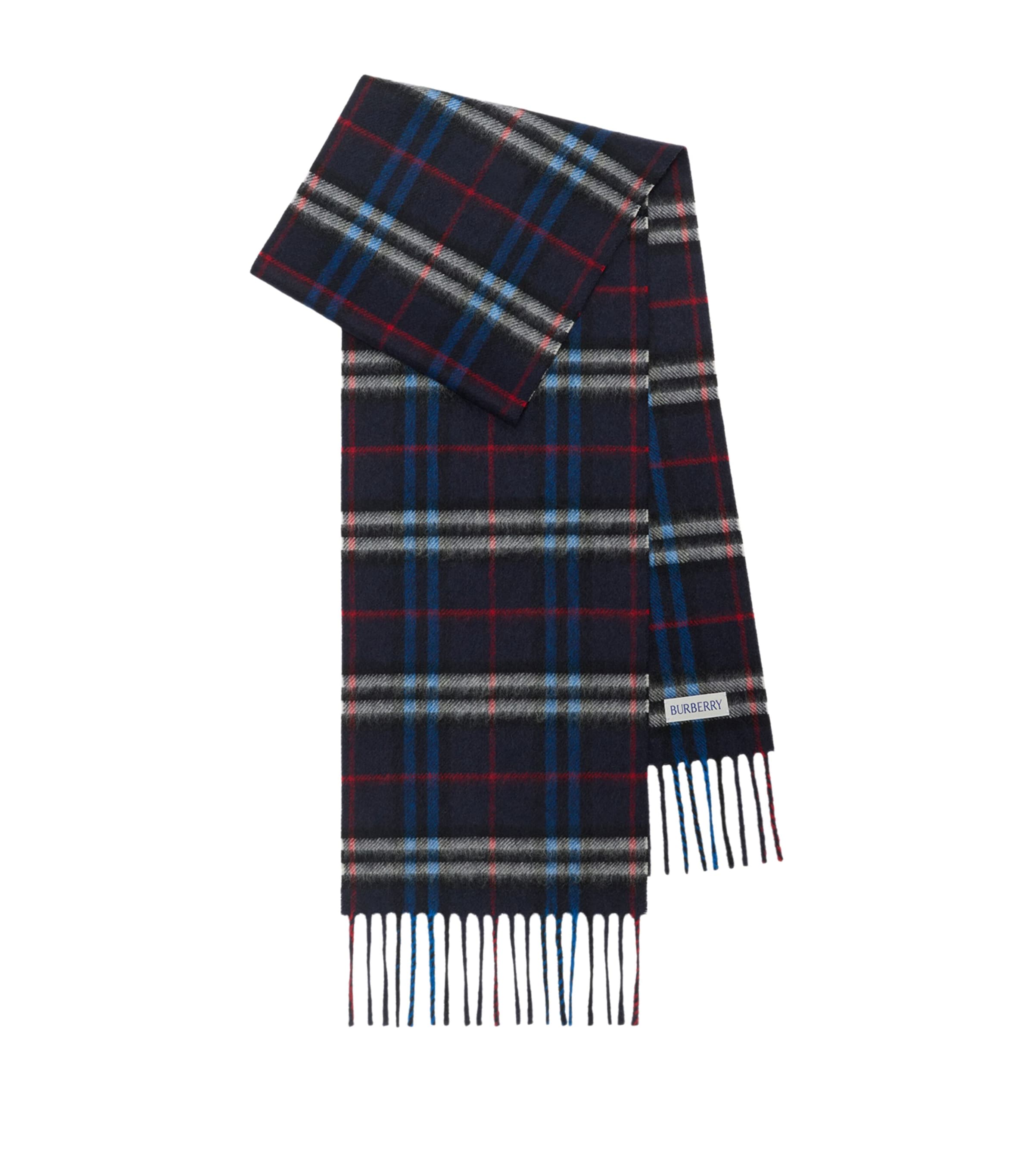 Burberry Kids Cashmere Check Scarf Storm Blue Ip Check