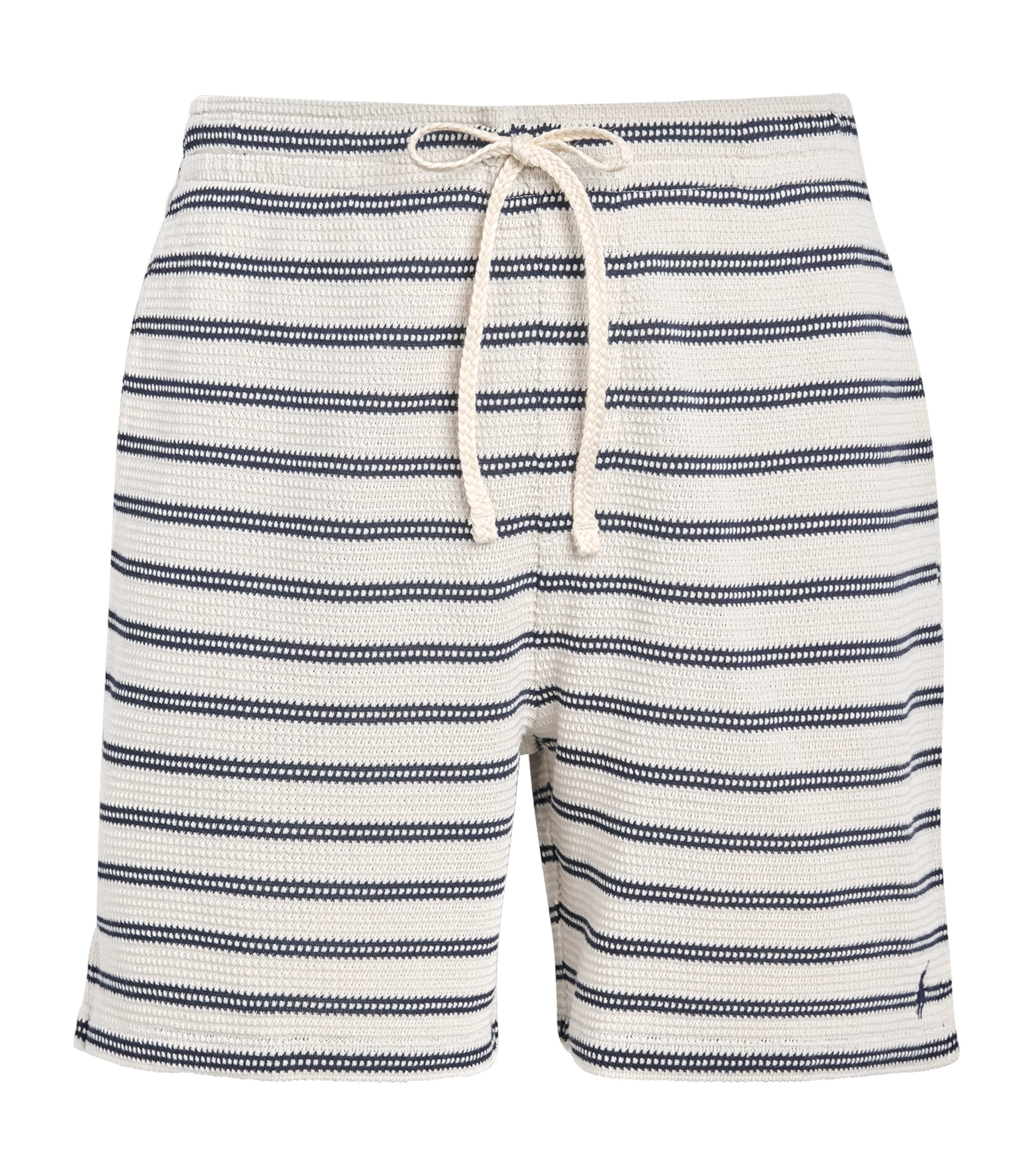 Polo Ralph Lauren Mens Cotton-Blend Stripe Shorts Pale Crm/newport Nvy