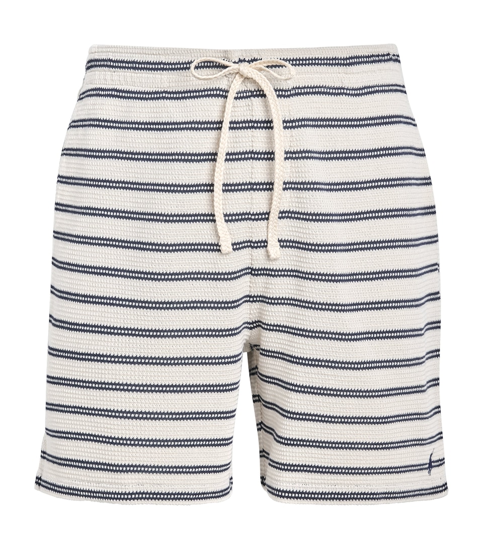 Polo Ralph Lauren Mens Cotton-Blend Stripe Shorts Pale Crm/newport Nvy