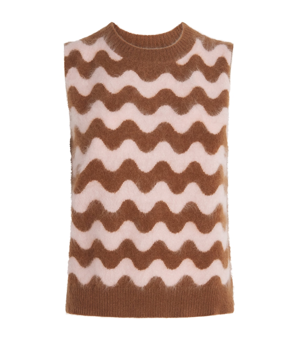 Brushed Cashmere Stripe Sweater Vest