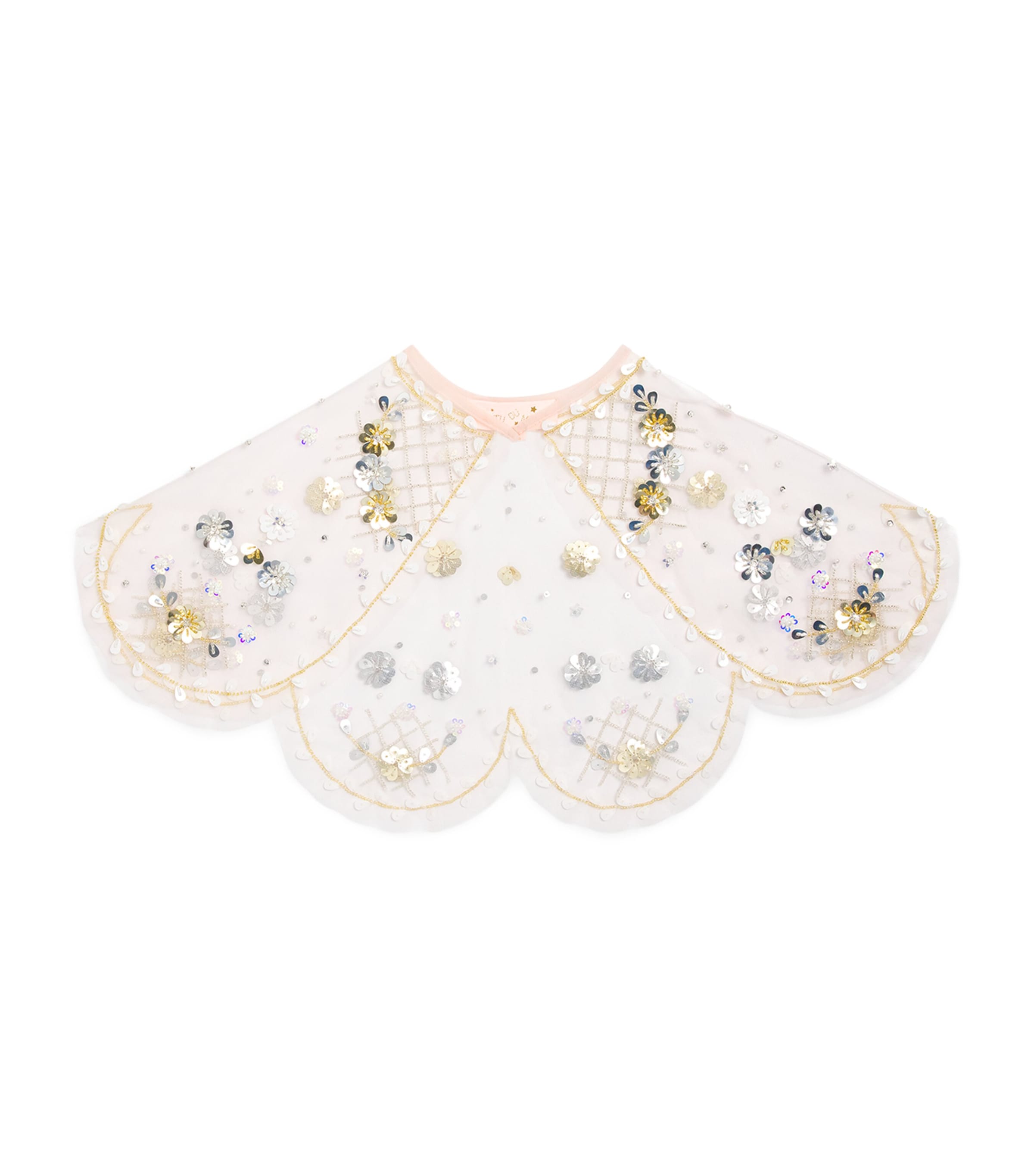 Tulle Embellished Golden Daisies Cape