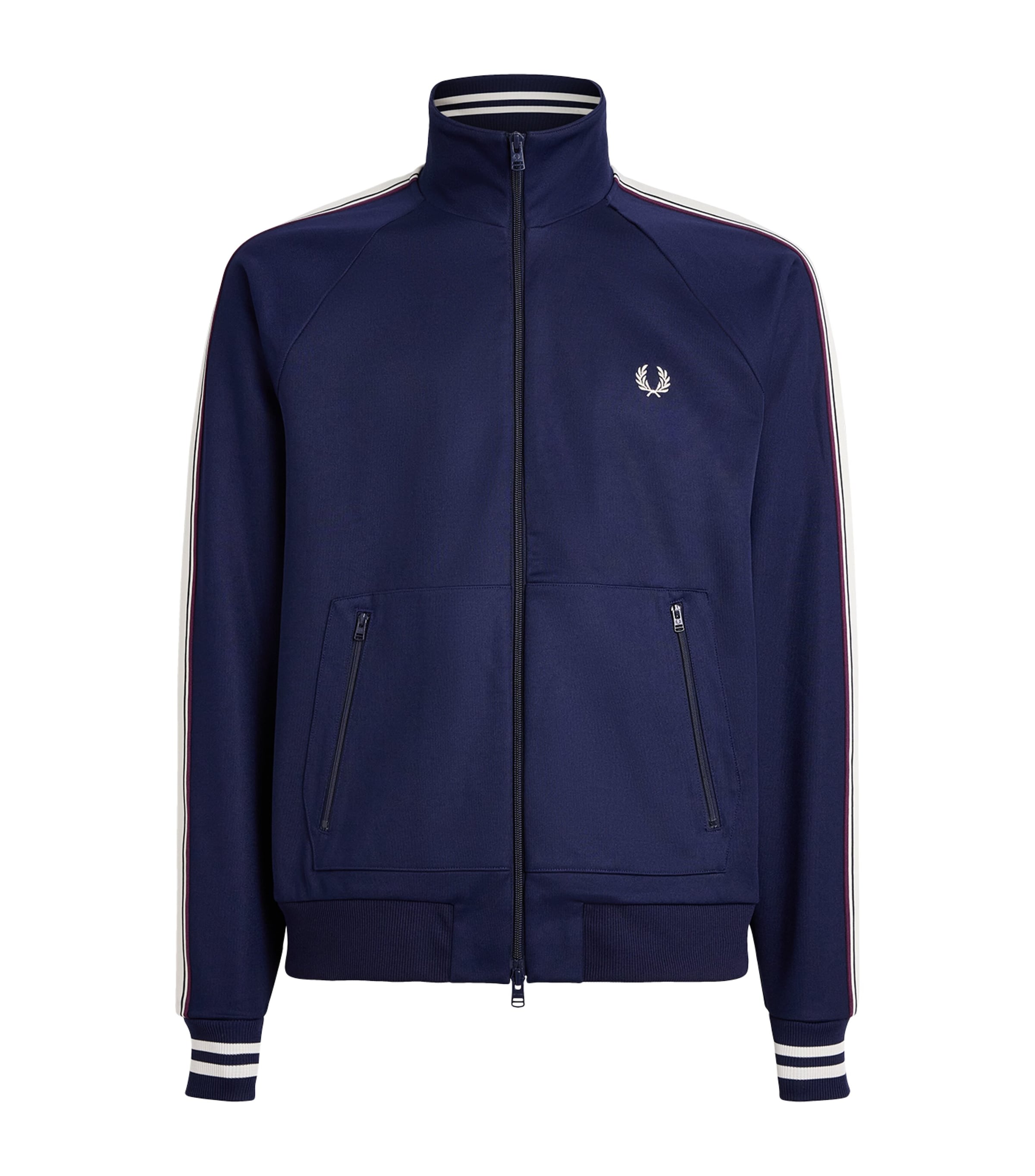 Fred Perry Mens Embroidered Taped Track Jacket Twilight Na