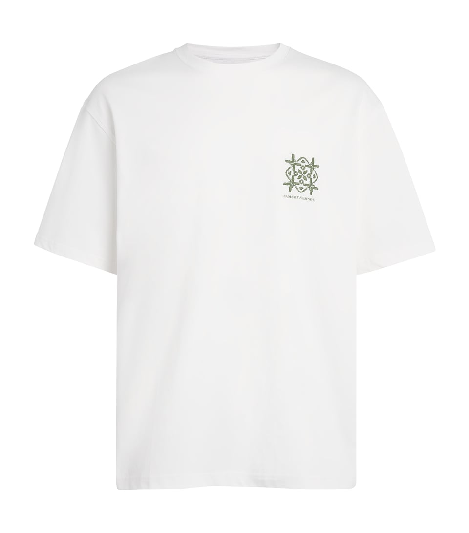 Samsøe Samsøe Mens Organic Cotton Sajes T-Shirt Green Tile