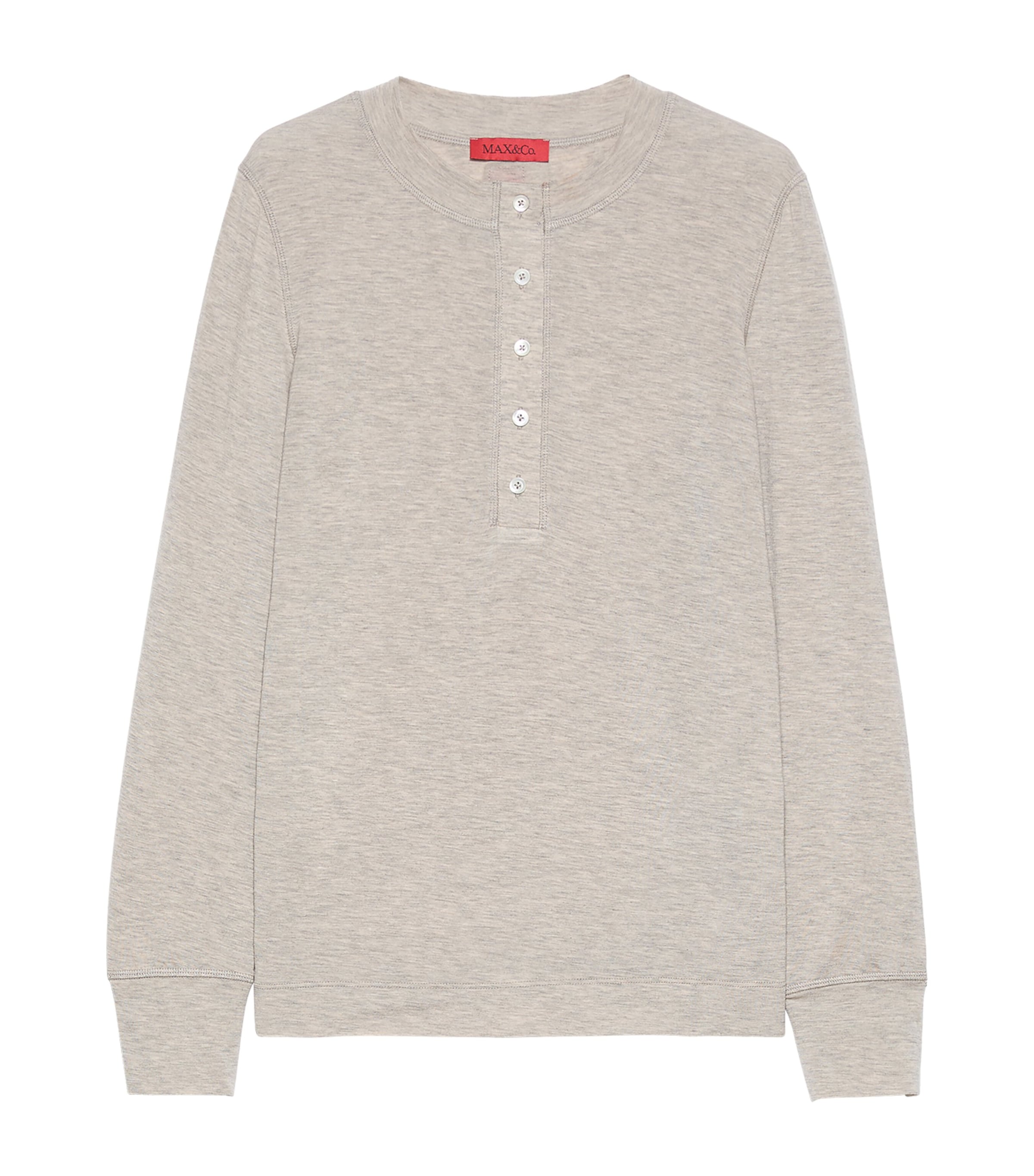 MAX&Co. Womens Cotton Button-Up Top Off White