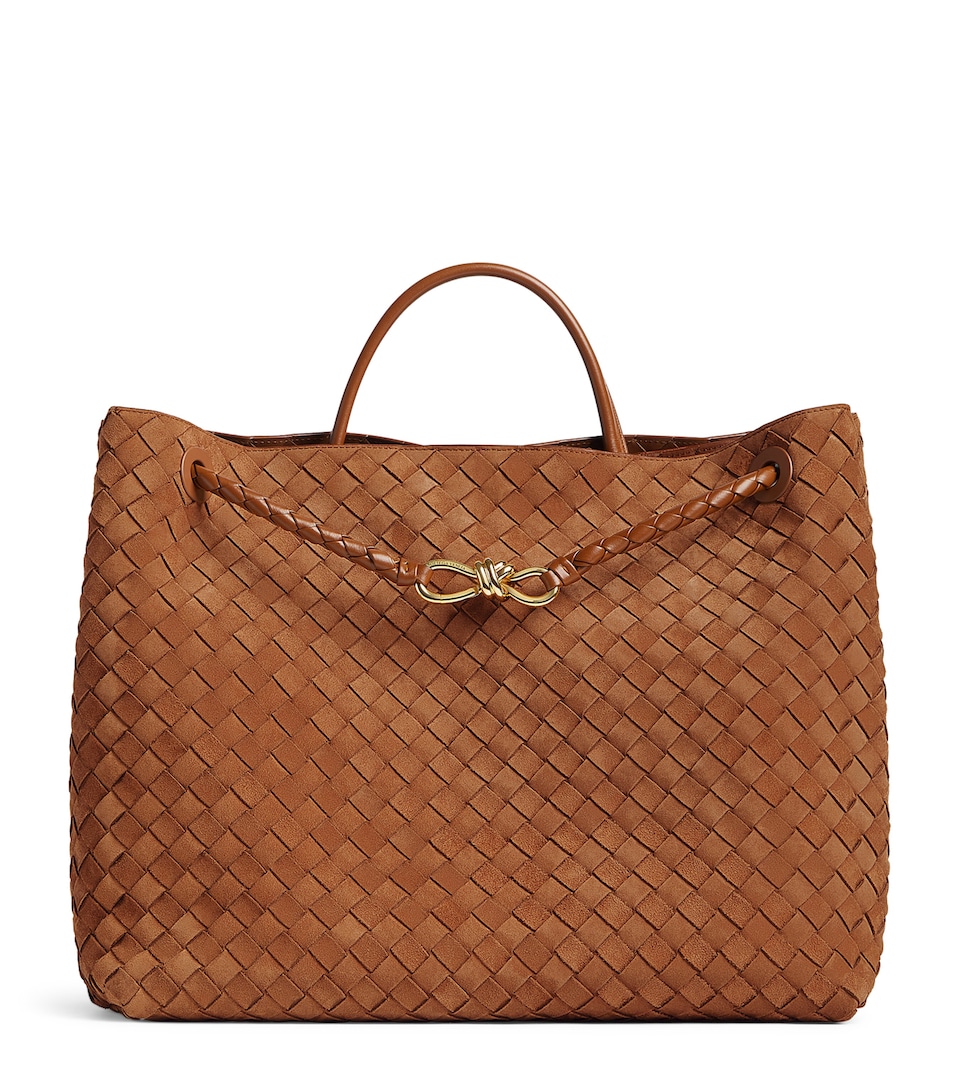 Large Suede Andiamo Top-Handle Bag