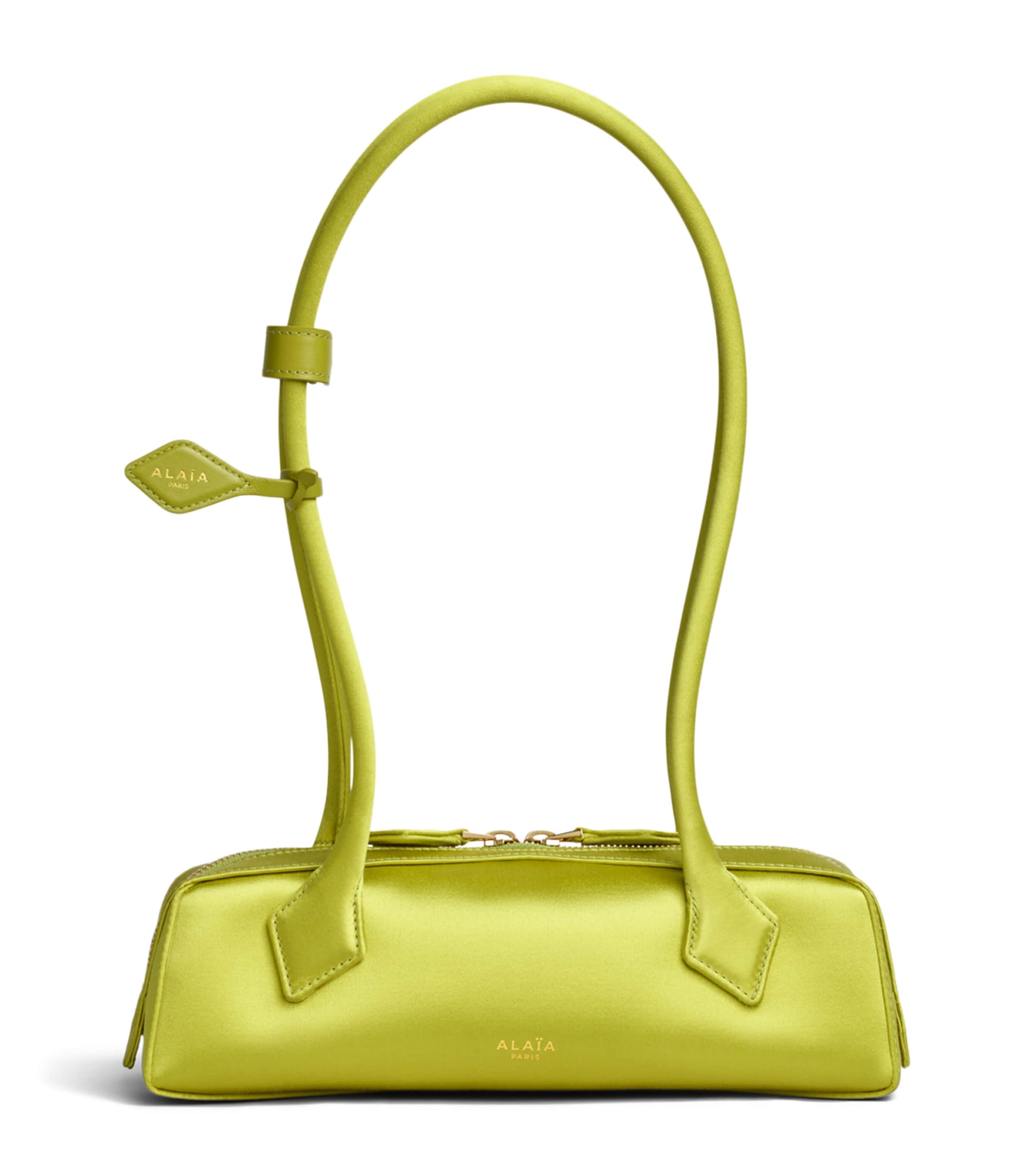 Alaïa Small Suede Le Teckel Shoulder Bag Lime