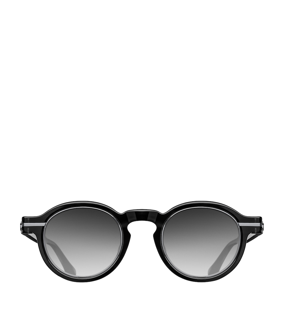 Thick-Frame Round Sunglasses