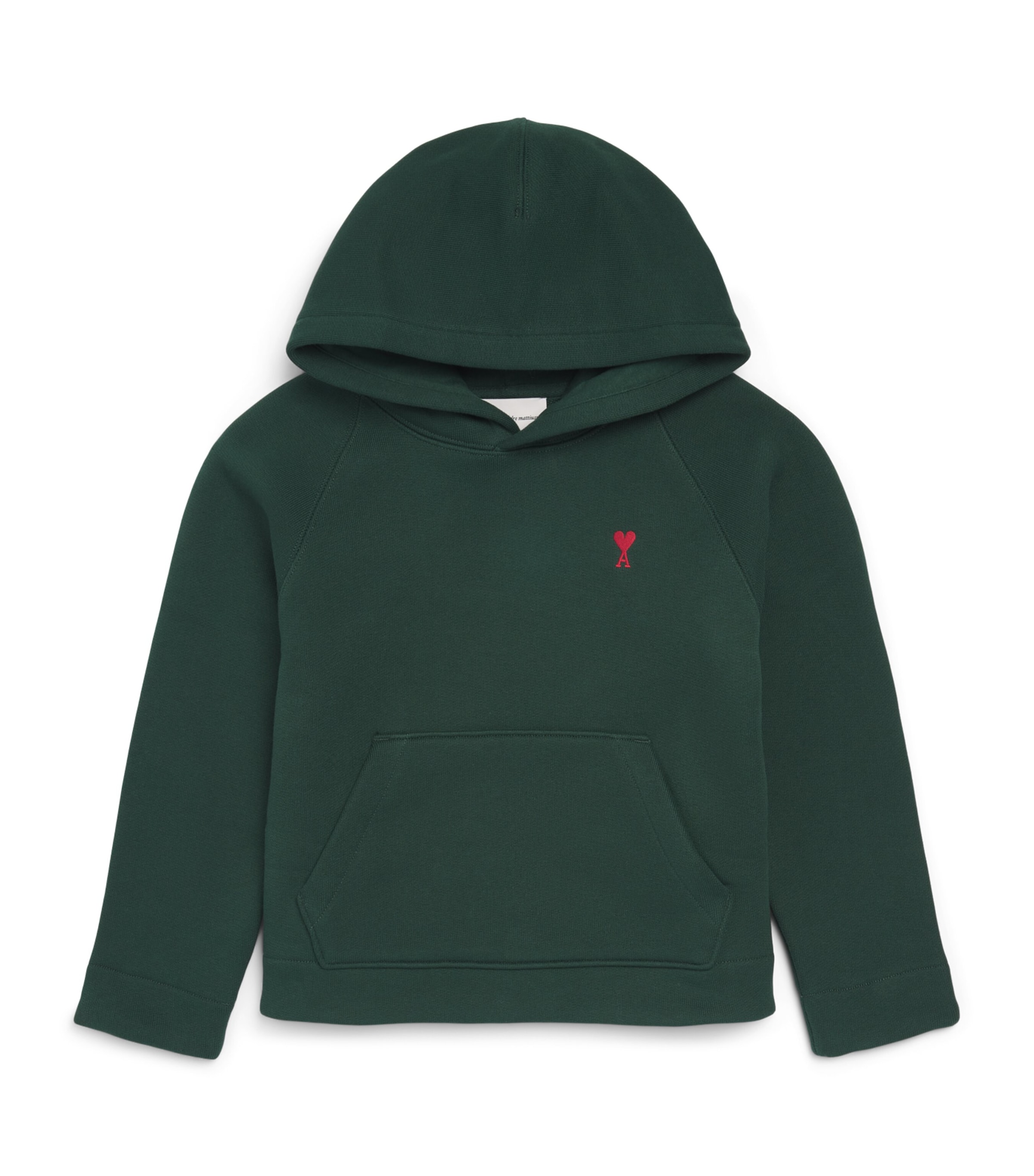 AMI Paris Cotton Ami de Coeur Hoodie (4-12 Years) : Vert Bouteille