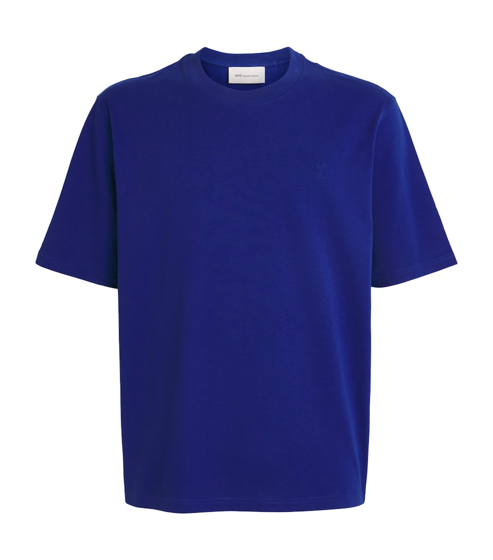 AMI Paris Mens Embossed Ami de Coeur T-Shirt Bleu Roi