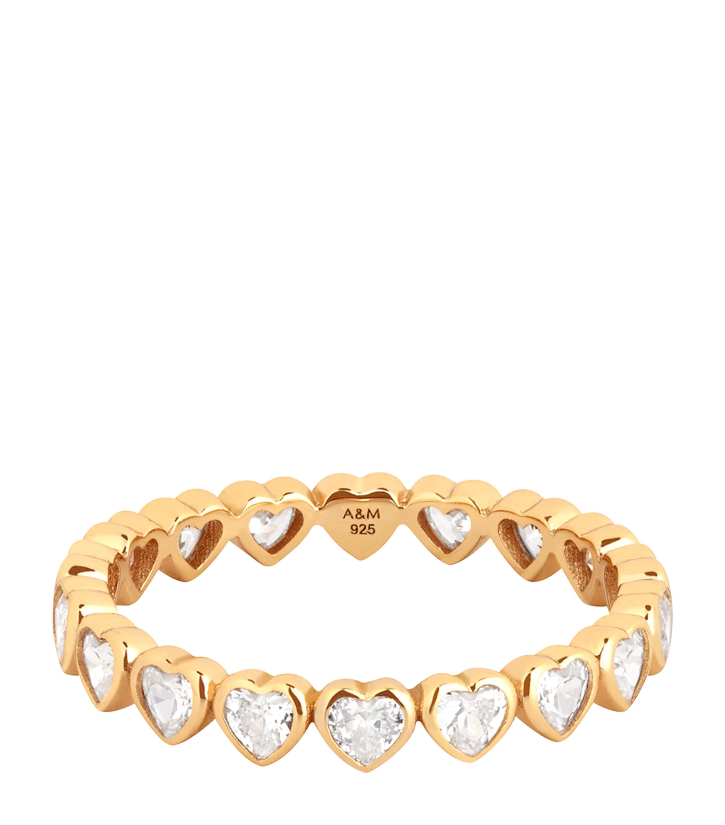 Yellow Gold-Plated Heart Eternity Ring