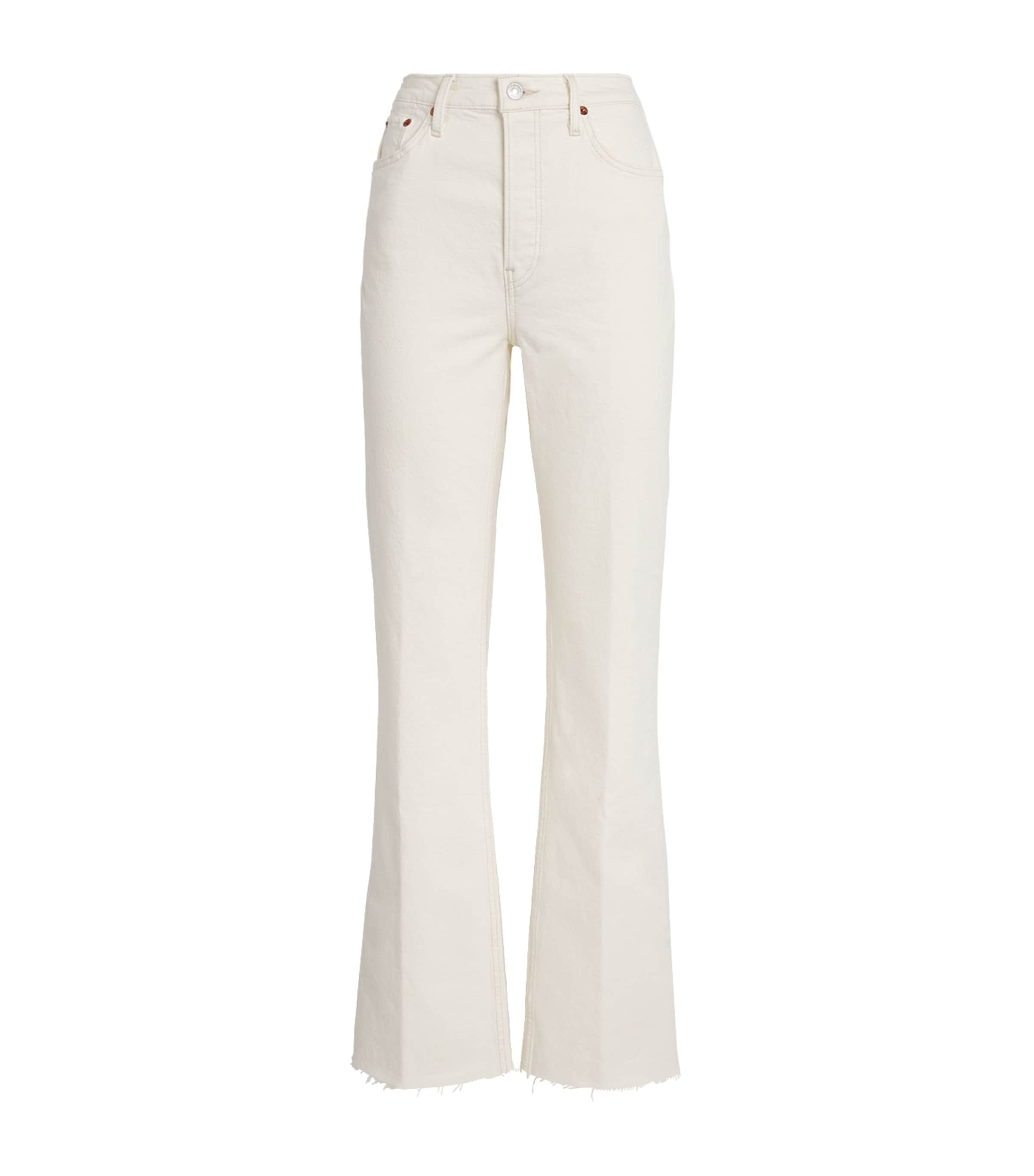 Re-Done Womens '70s High-Rise Bootcut Jeans Crema