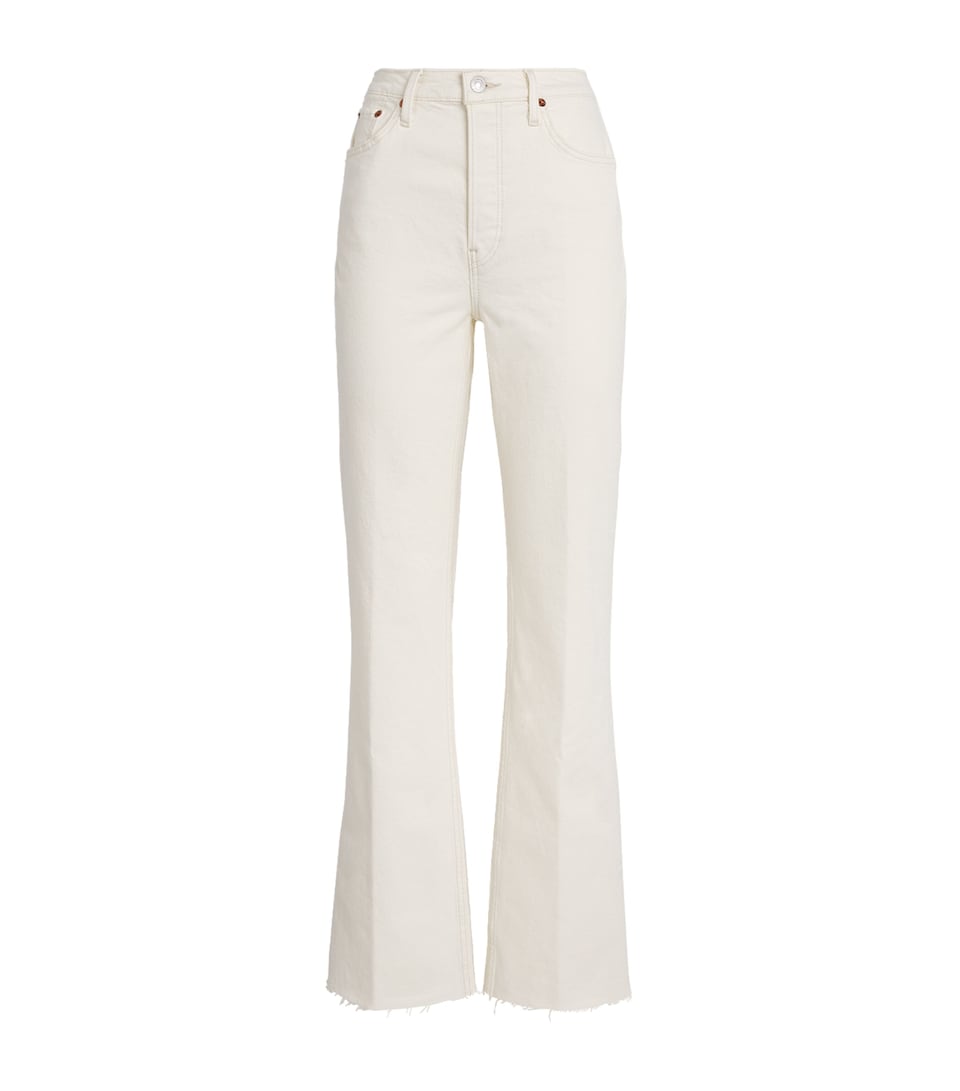 Re-Done Womens '70s High-Rise Bootcut Jeans Crema
