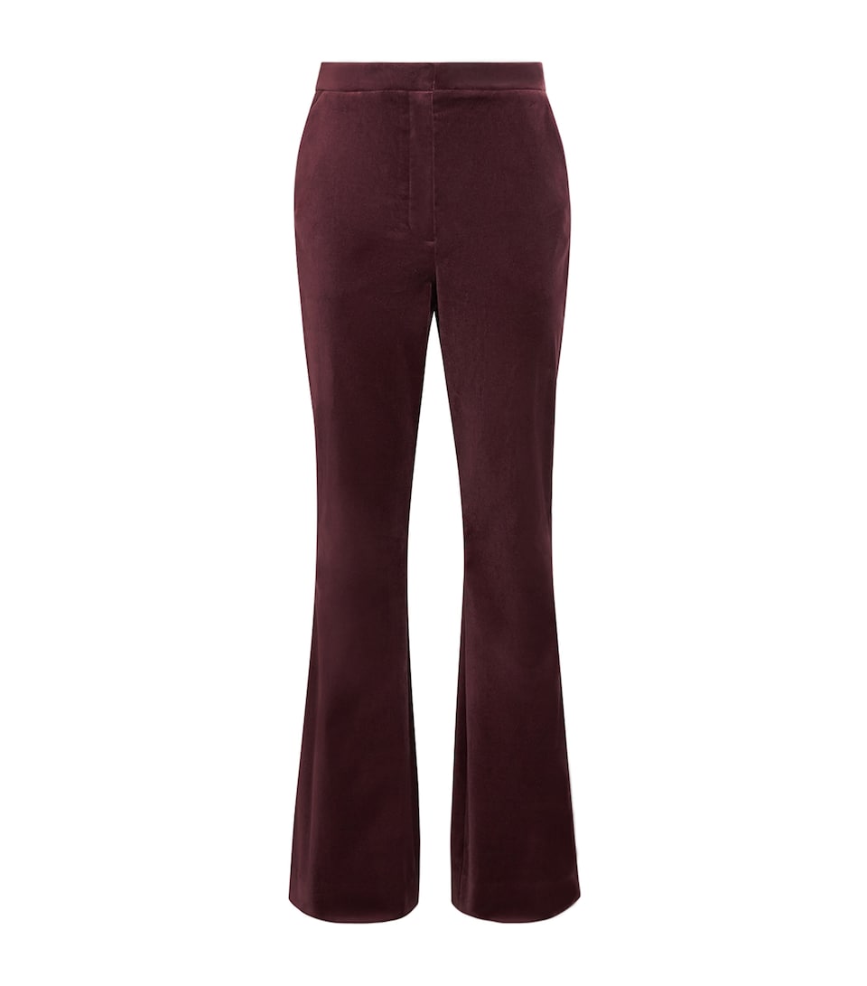 Veronica Beard Womens Velvet Flair Gracie Trousers Burgundy