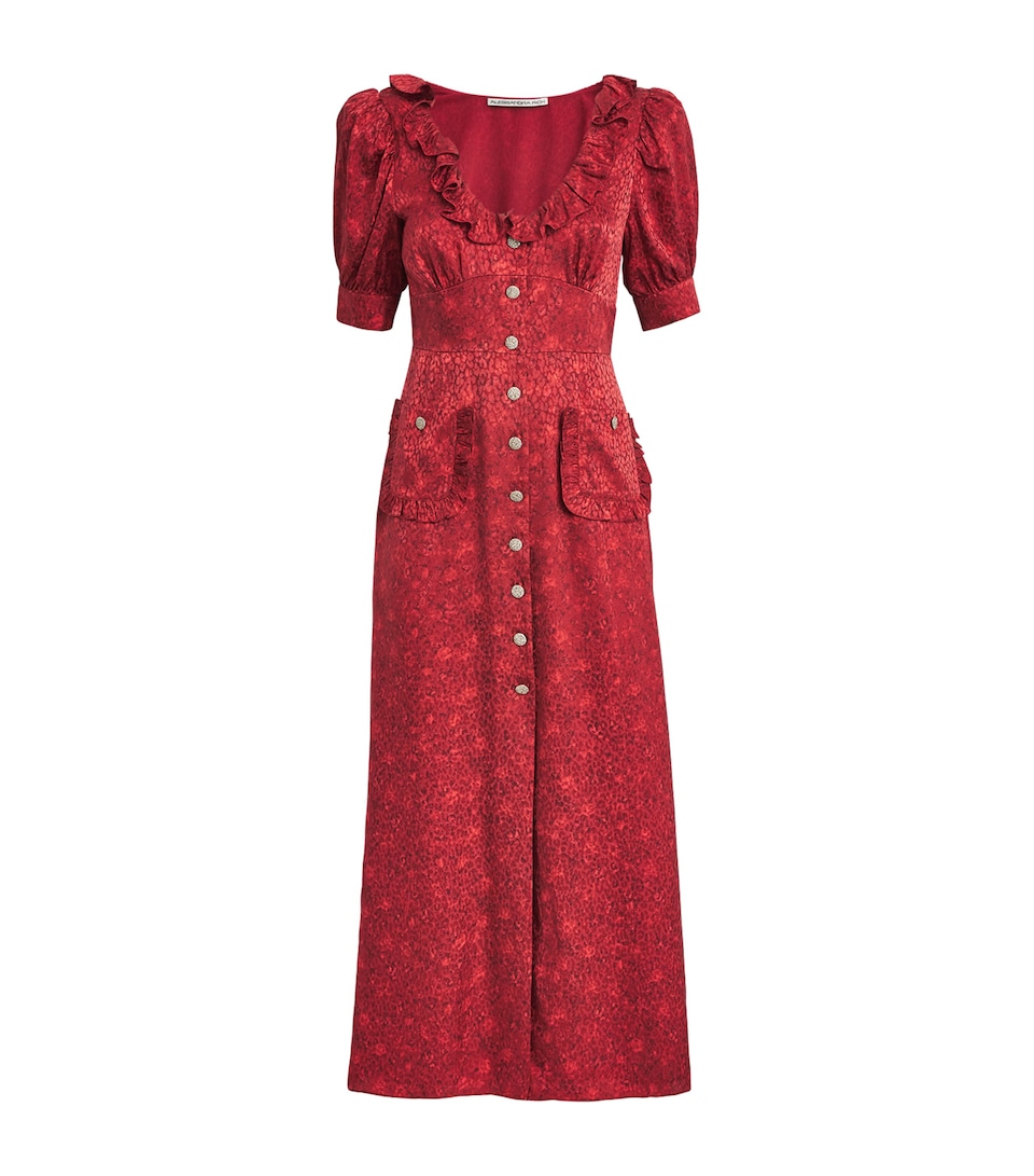 Silk Jacquard Midi Dress