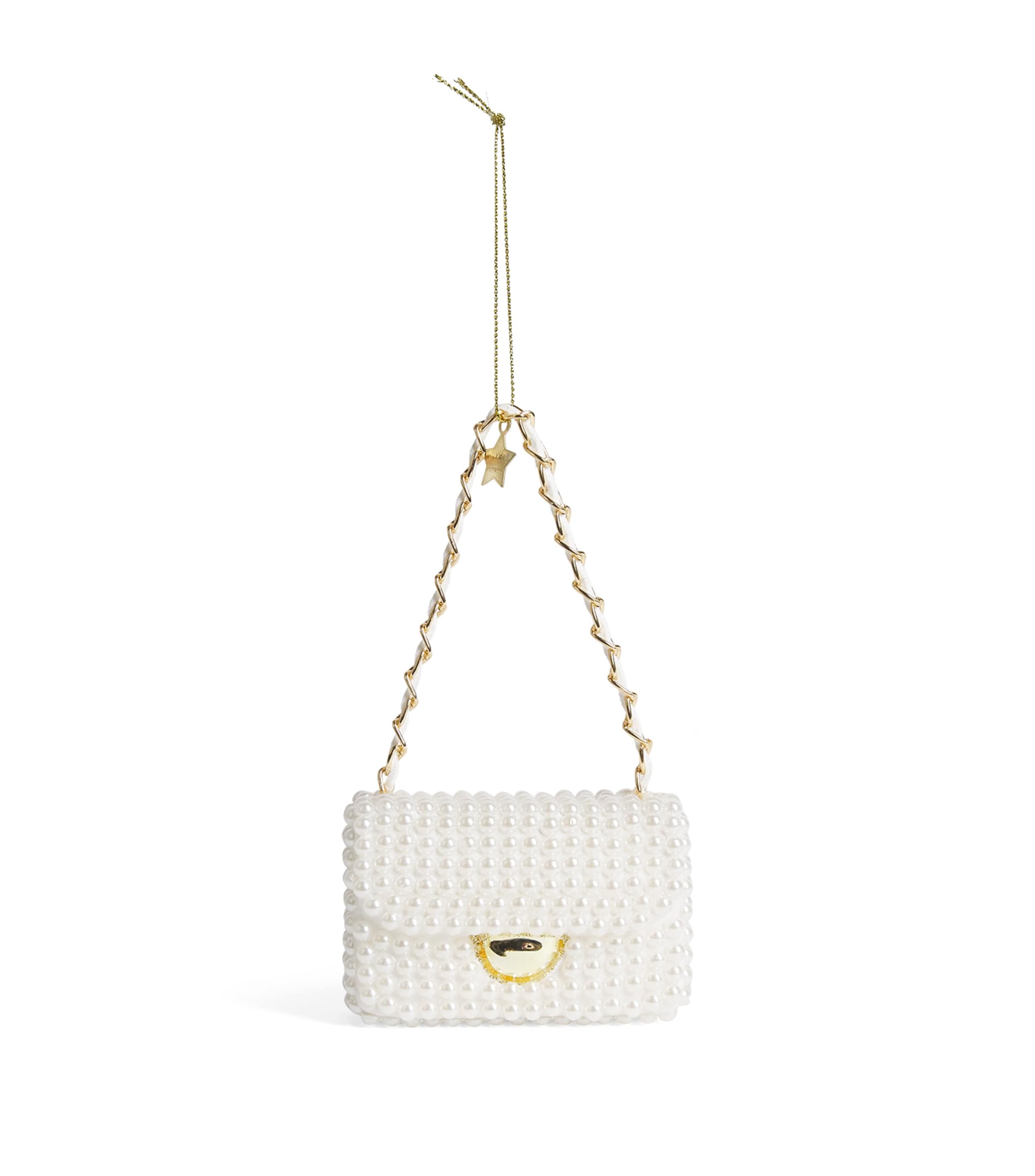 Harrods Faux Pearl Bag Tree Decoration Pearl