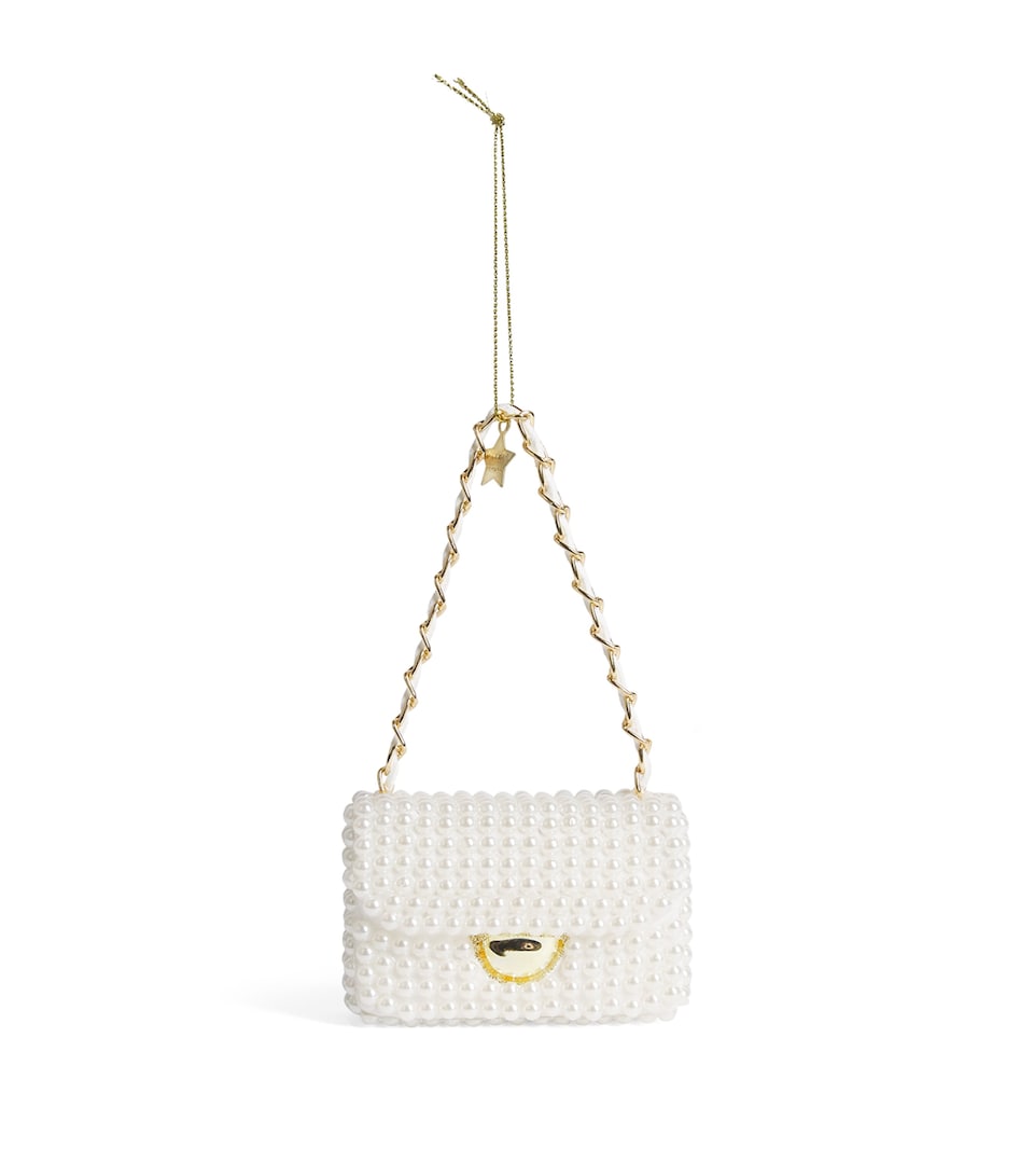 Harrods Faux Pearl Bag Tree Decoration Pearl