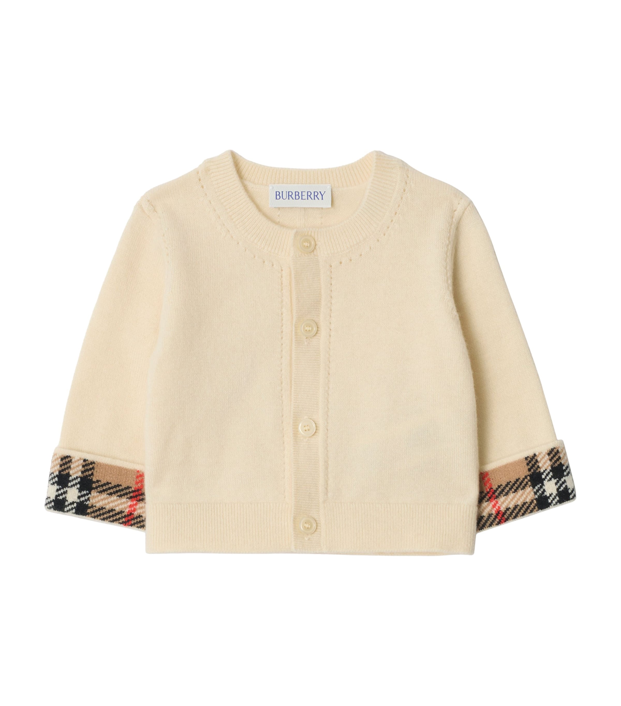 Cashmere Check-Trim Cardigan and Trousers Set (1-18 Months)