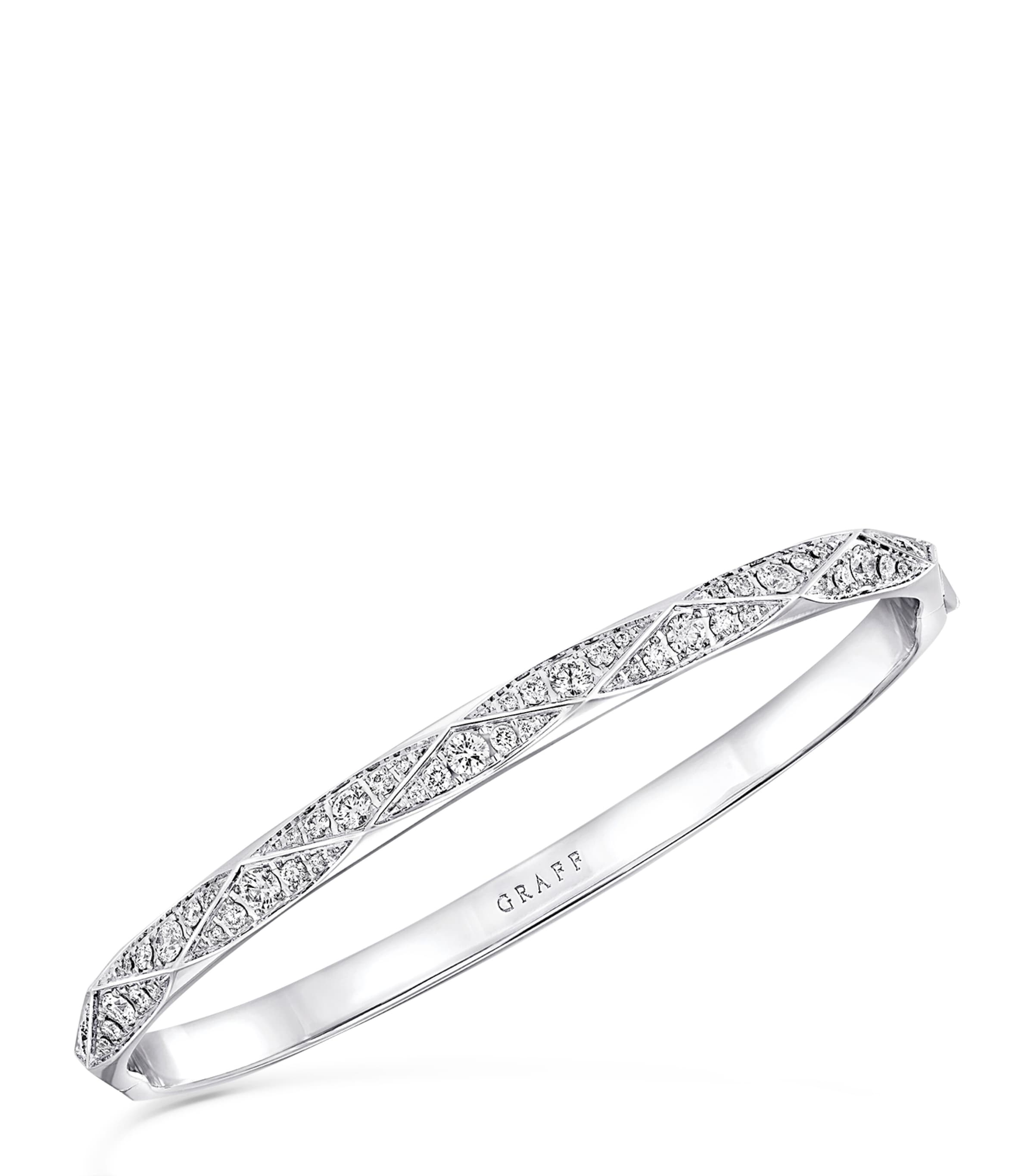 White Gold and Diamond Laurence Graff Signature Bangle