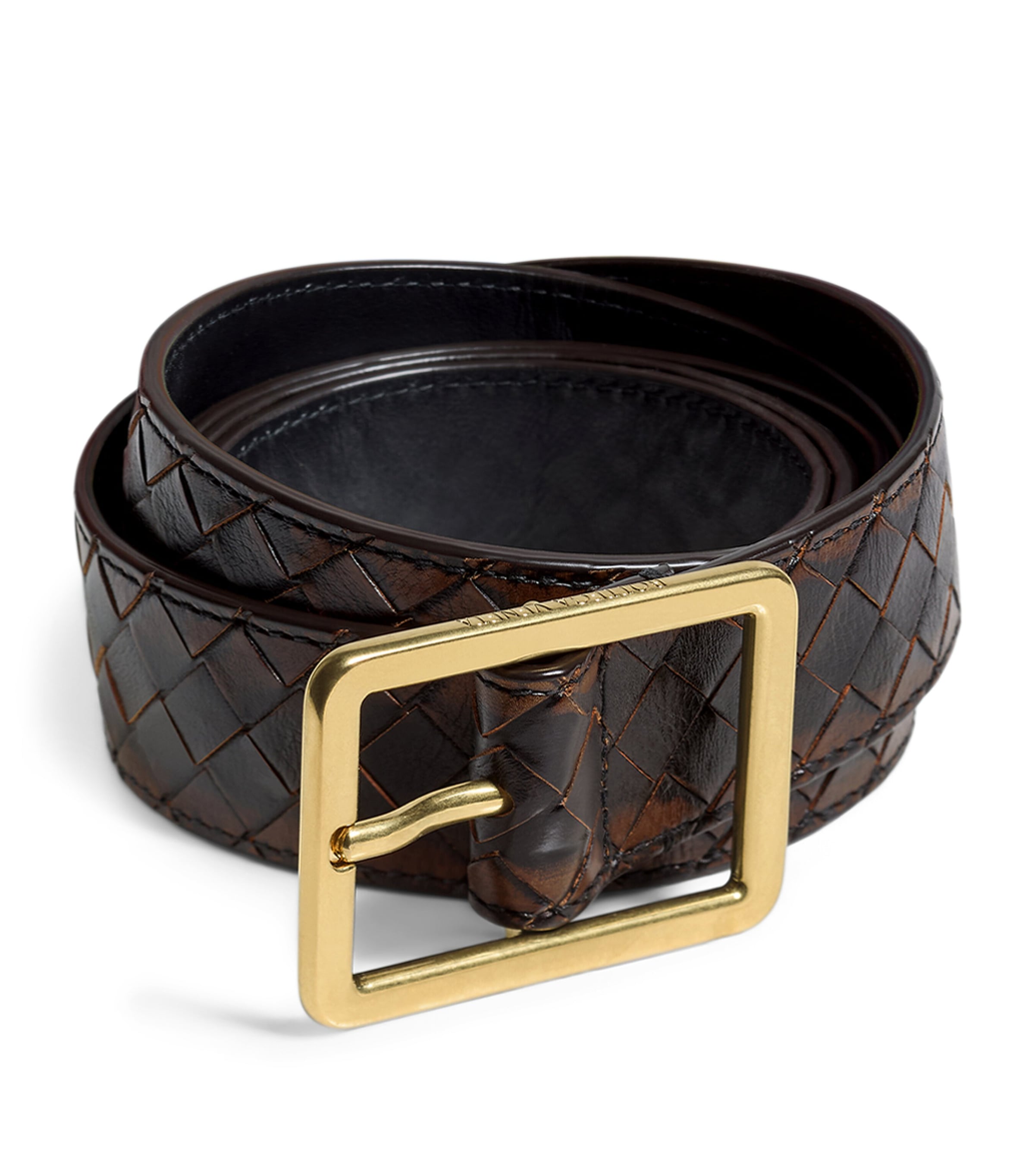 Bottega Veneta Intrecciato Leather Tile Belt