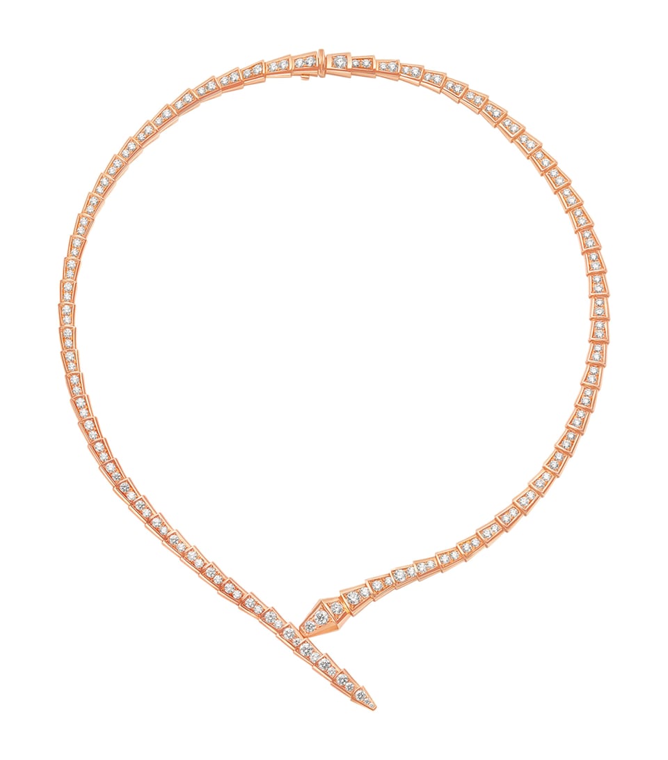 Rose Gold and Diamond Serpenti Viper Necklace