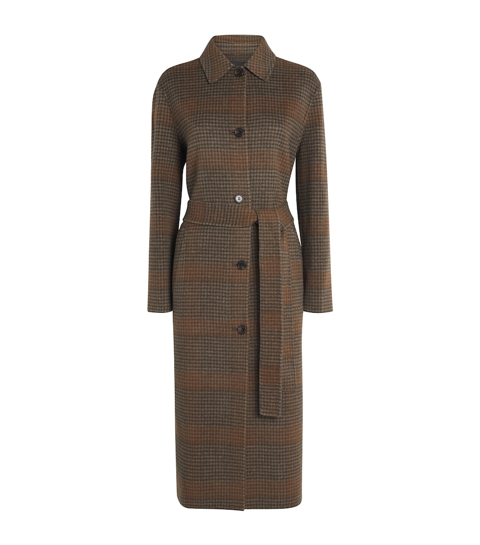 Wool-Cashmere Check Overcoat