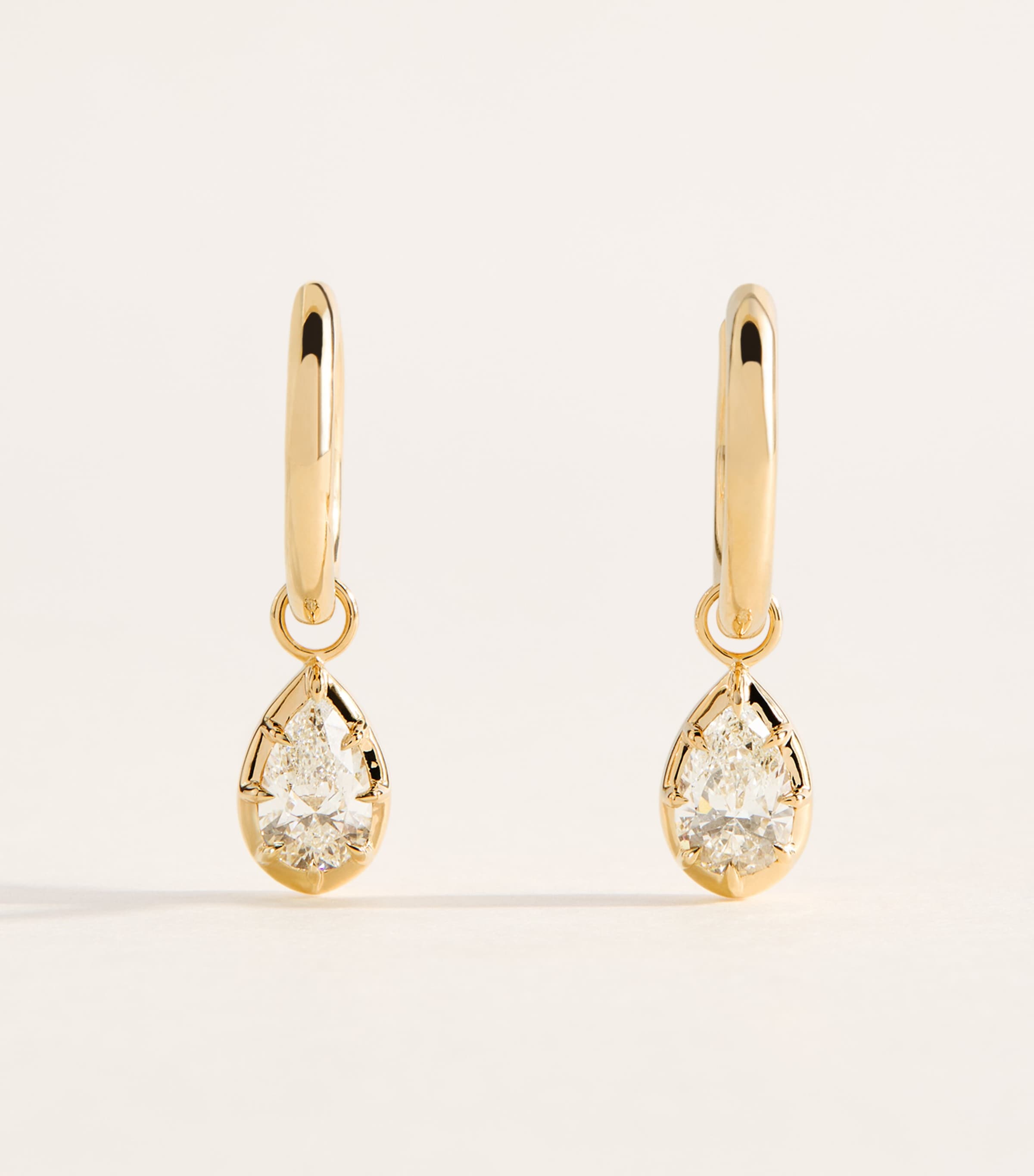 Harrods Yellow Gold and Diamond Hoop Earrings Yellow Gold