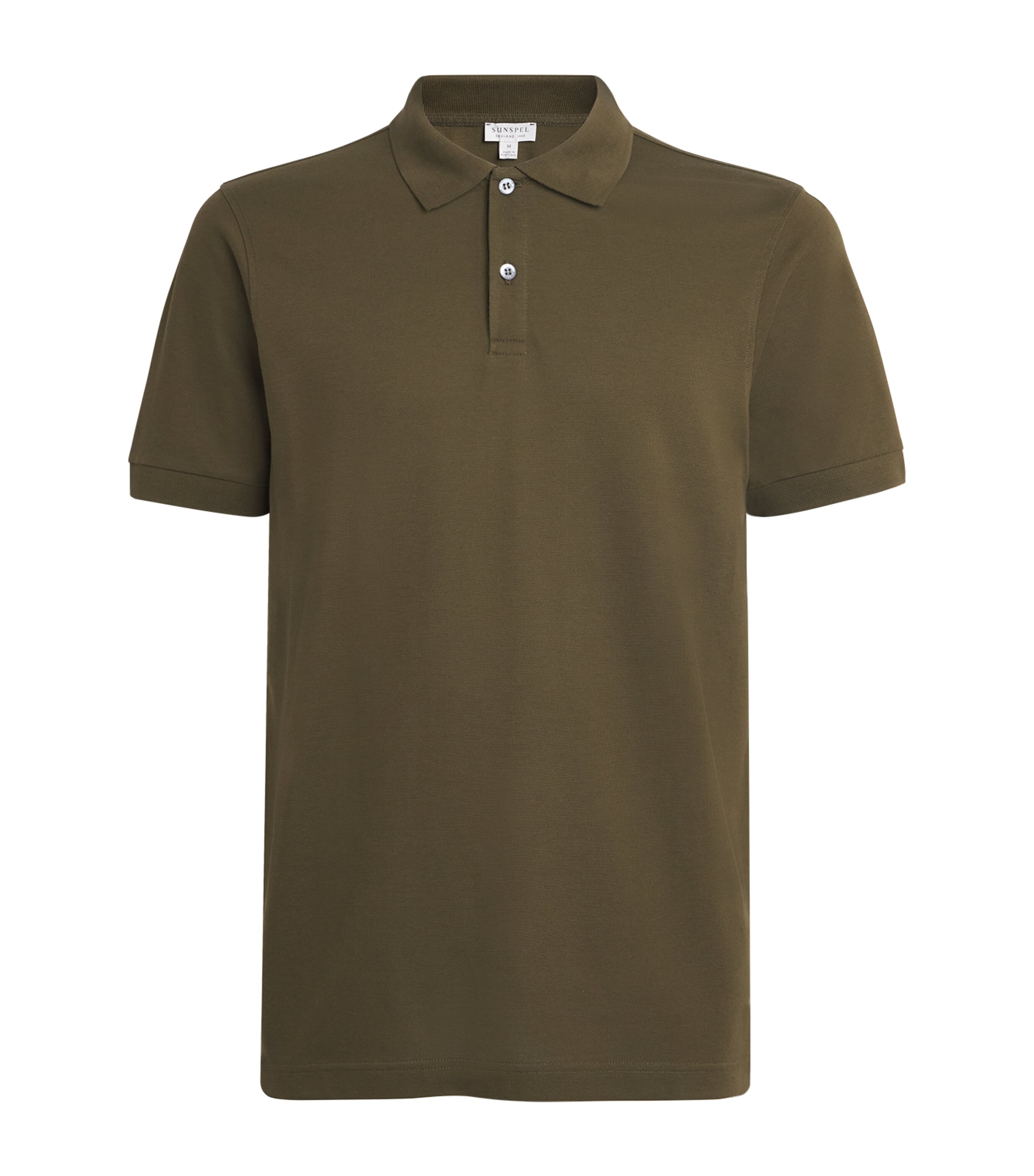 Sunspel Mens Supima Cotton Polo Shirt Loden Green