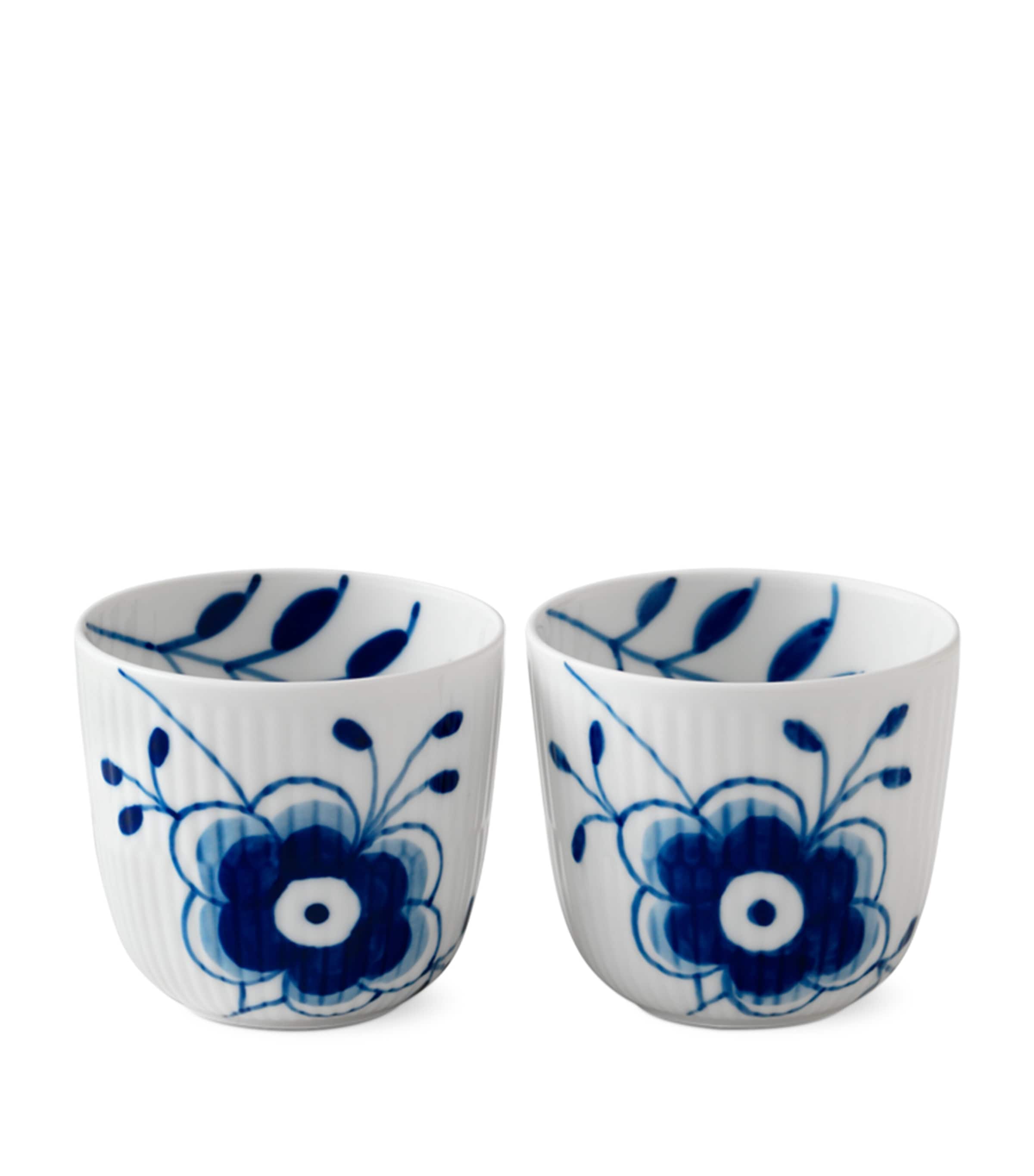 Royal Copenhagen Blue Fluted Mega Tealight Holders (Set of 2) Blue