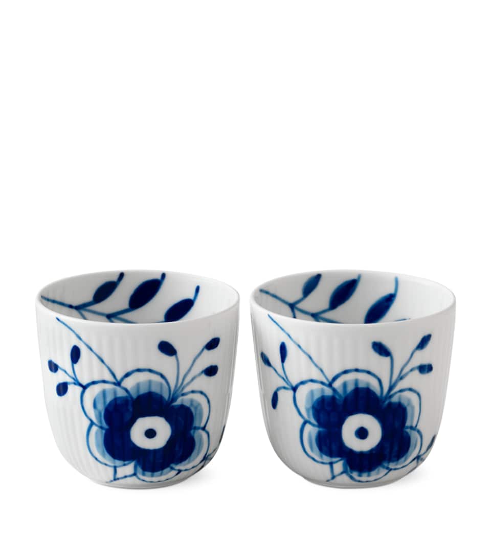 Royal Copenhagen Blue Fluted Mega Tealight Holders (Set of 2) Blue